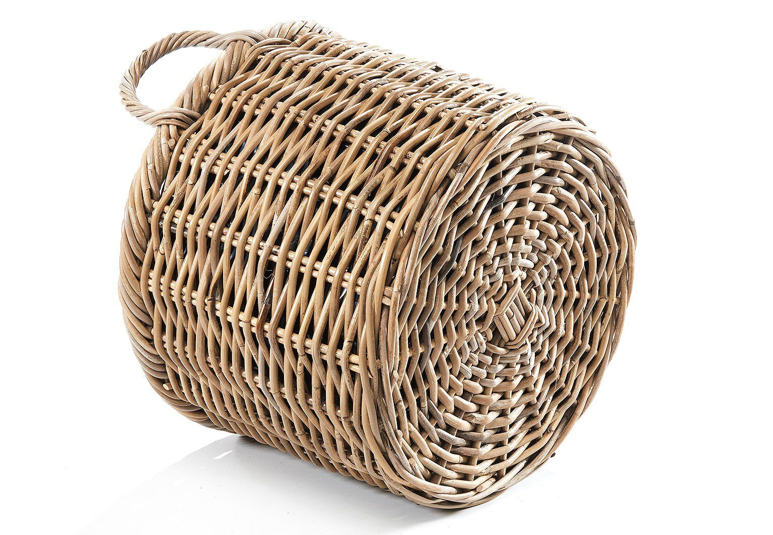 Kobolo Pflanzkübel Pflanzkorb Rattan - rund - mit Folie ausgeschlagen (2 Größen)