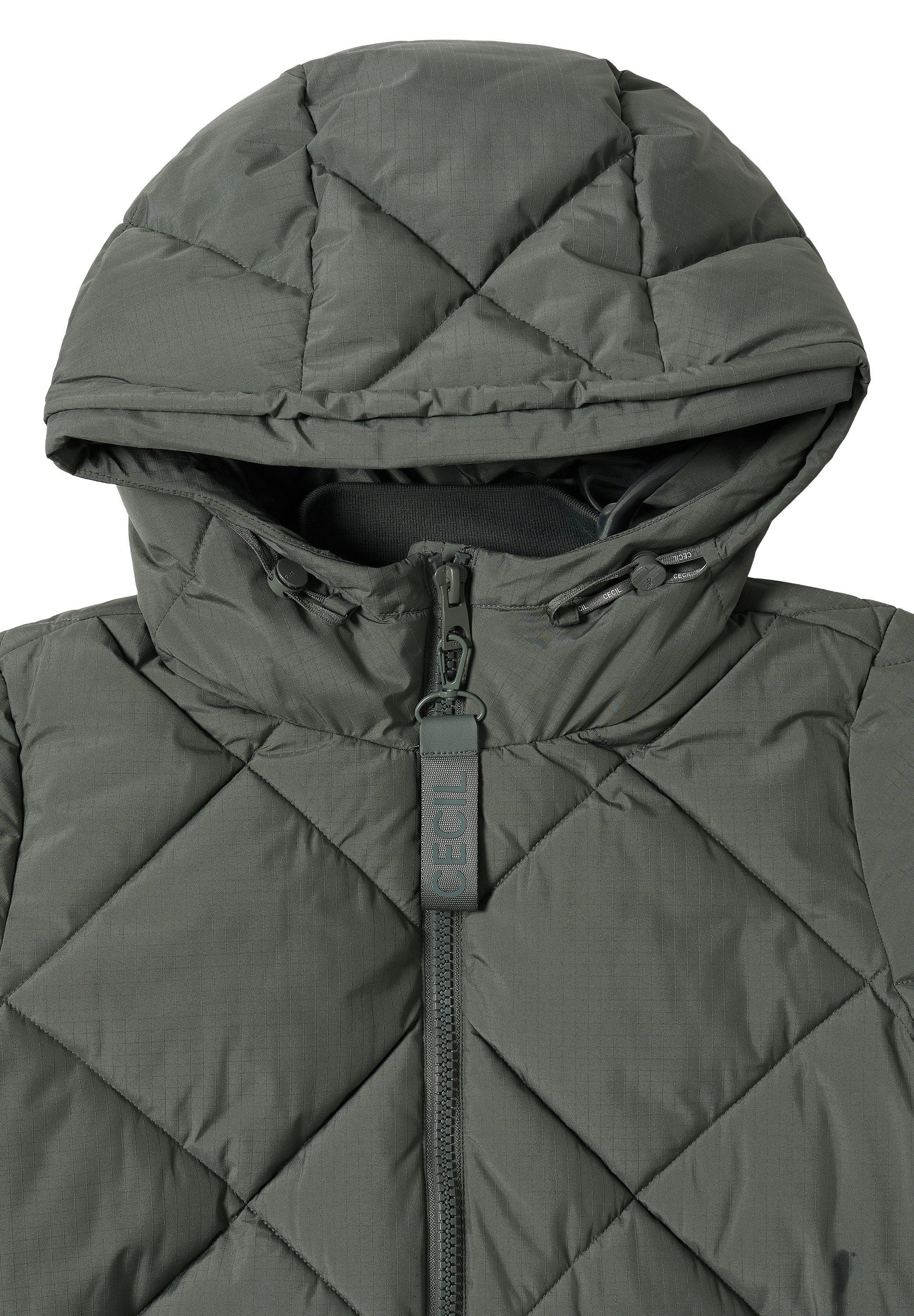 CECIL Steppmantel mit Rucksack Strings und Kapuze