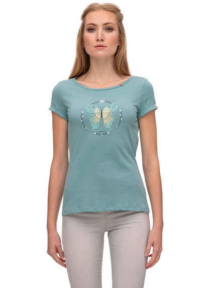 Ragwear Rundhalsshirt Shirt FLORAH BUTTERFLY ORGAN T-Shirt mit Schmetterlings-Print auf der Brust