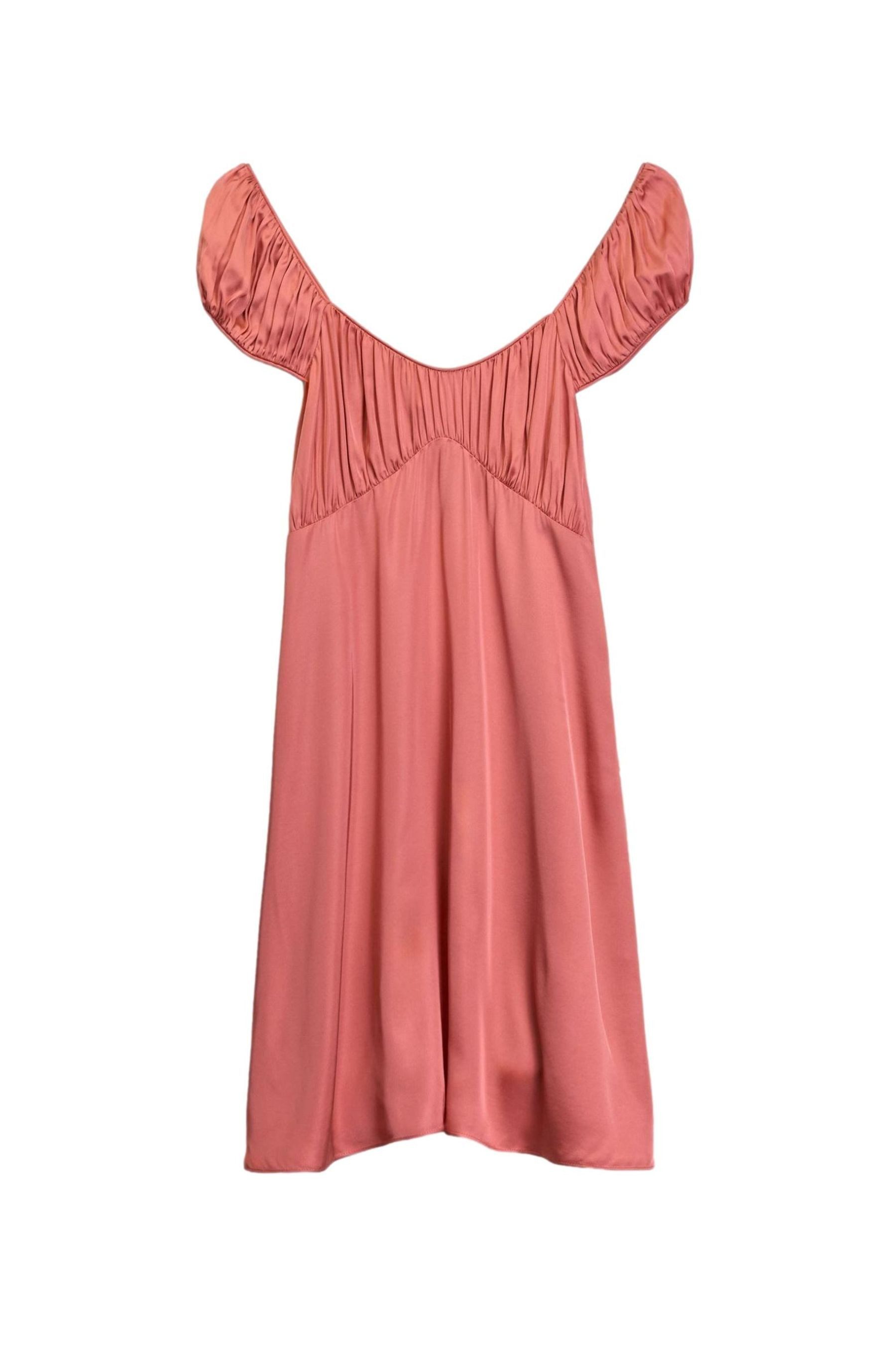 Bhoem Satinkleid Satin-Minikleid mit geraffter Brustpartie (1-tlg)