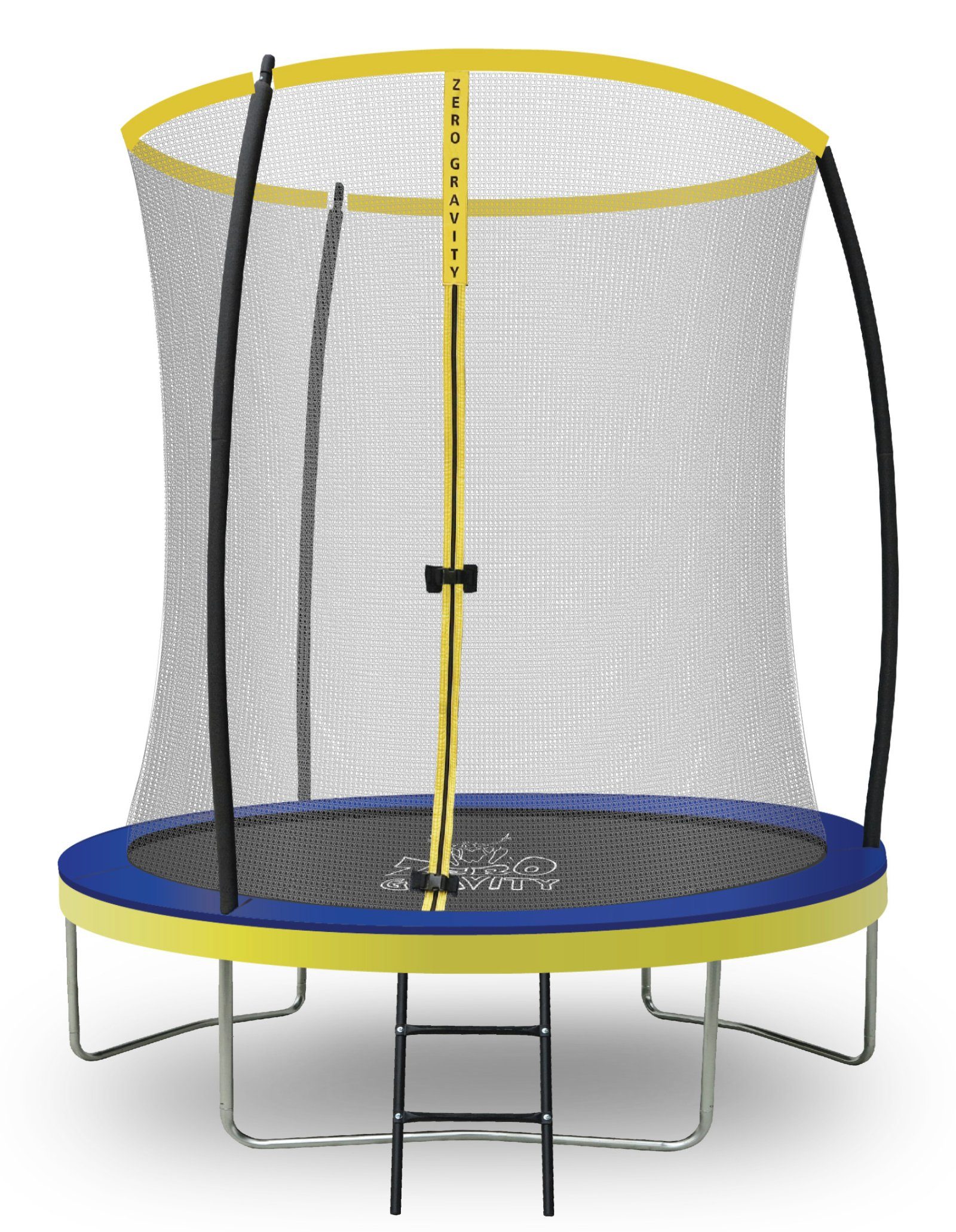 Zero Gravity Gartentrampolin Ø183/244/305/366/427 cm, Leiter & Sicherheitsnetz, TÜV cert, Trampolin, Ø 183 cm, Quick-Fold Sicherheitsnetz, keine Schweißnähte, Outdoor
