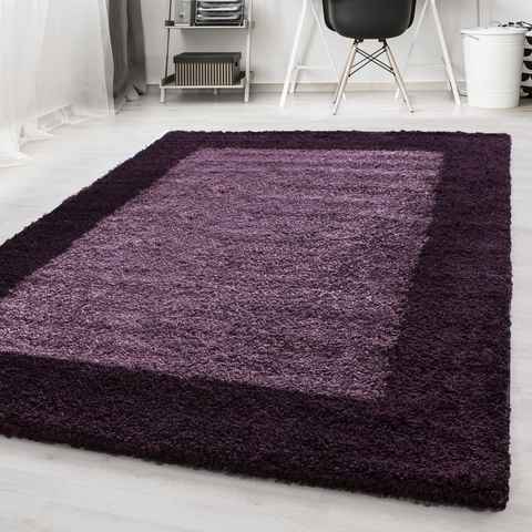 Hochflor-Teppich Shaggy Teppich LIFE LILA 60 X 110cm Rechteck, SchönesWohnen24