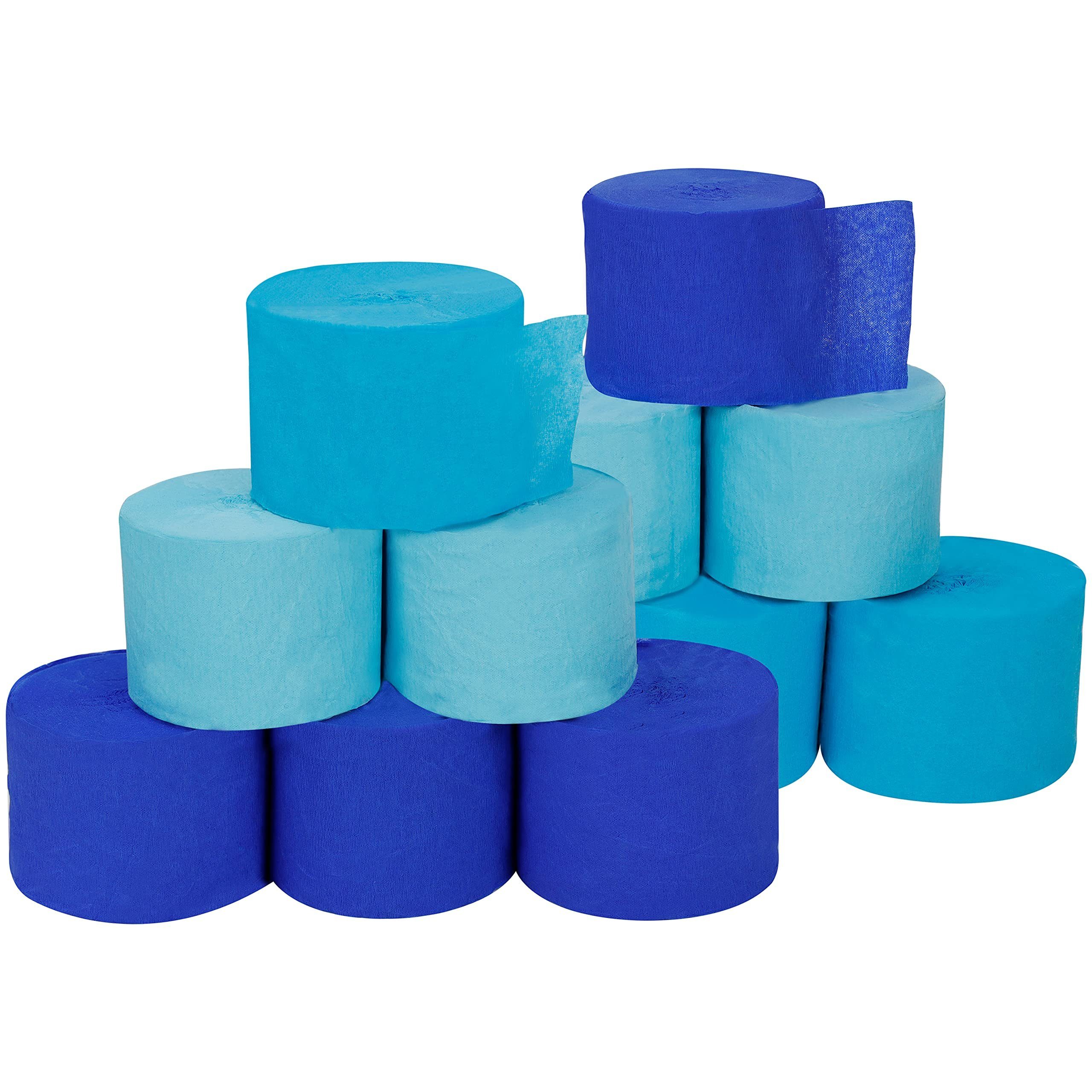 Belle Vous Aquarellpapier 12 24,3m, 4,4cm und 12 für Blaue Feste Partys und 24,3m Kreppbänder Feste x 4,4cm Partys - für x Blaue Dekobänder