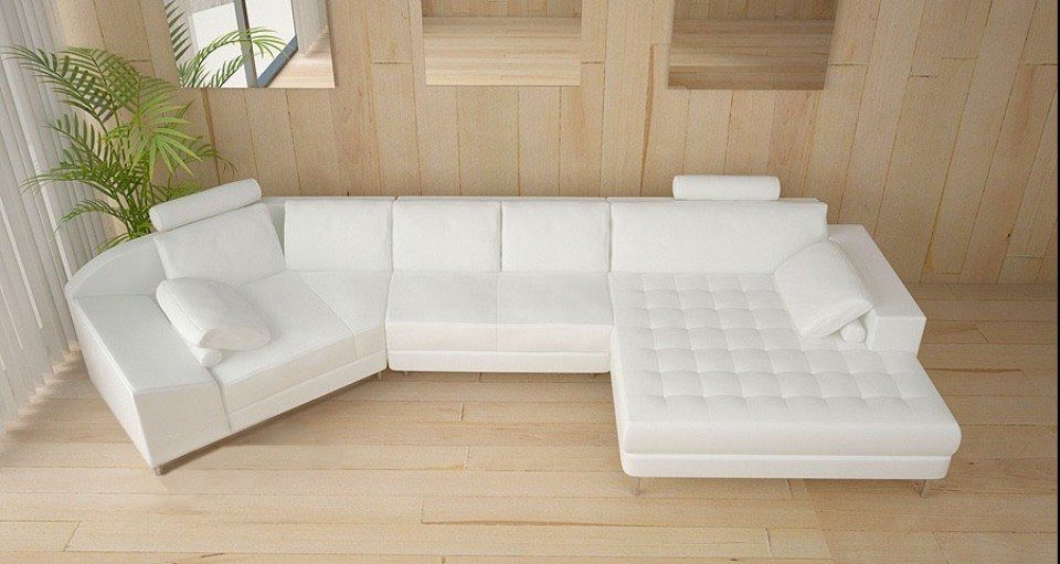 JVmoebel Ecksofa, Ledersofa Wohnlandschaft Design Modern Sofa Ecksofa Couch Eck