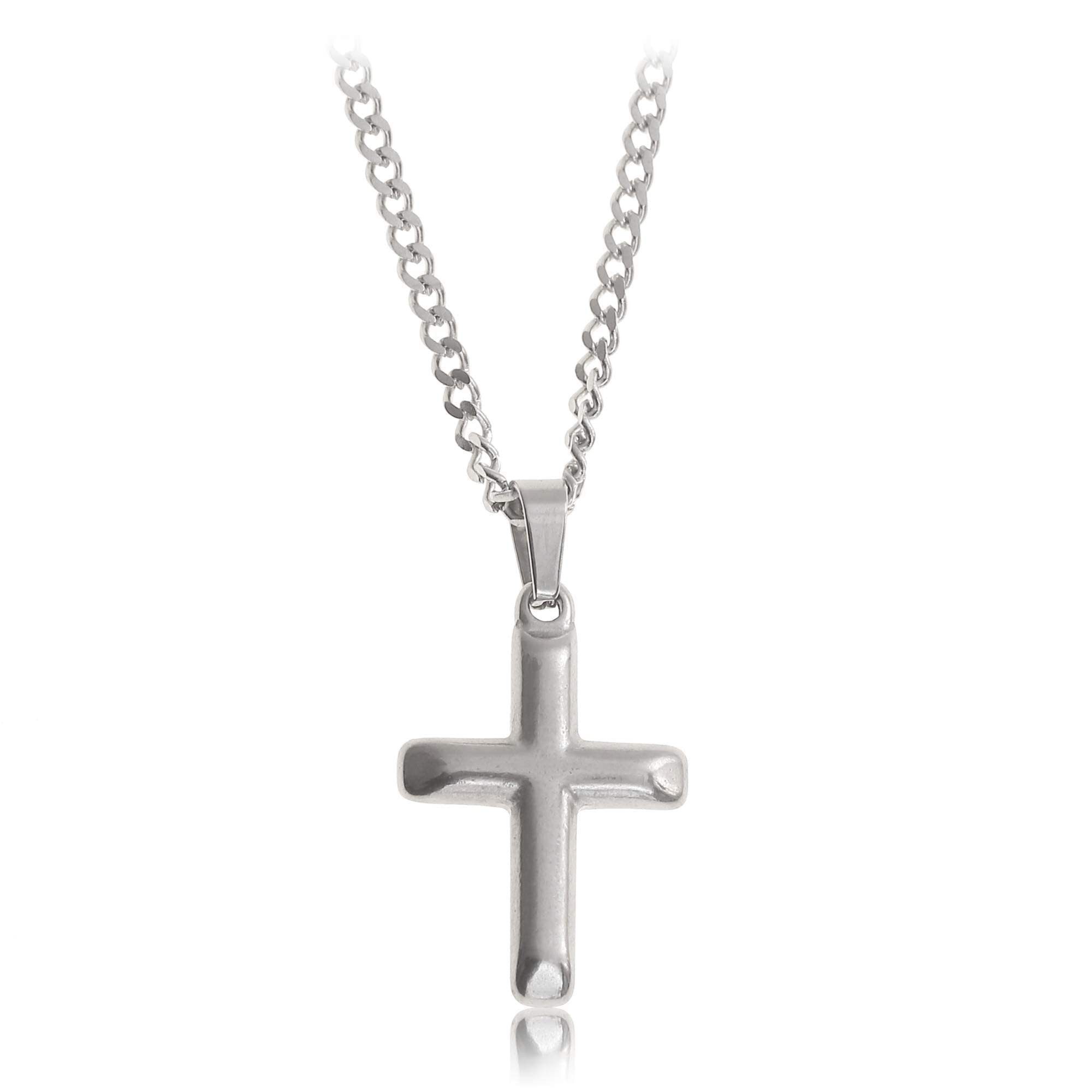 Anhänger Anhänger Edelstahl by Kette mit Silber Made Nami Halskette Herren, Kreuz Kreuzkette Gliederkette