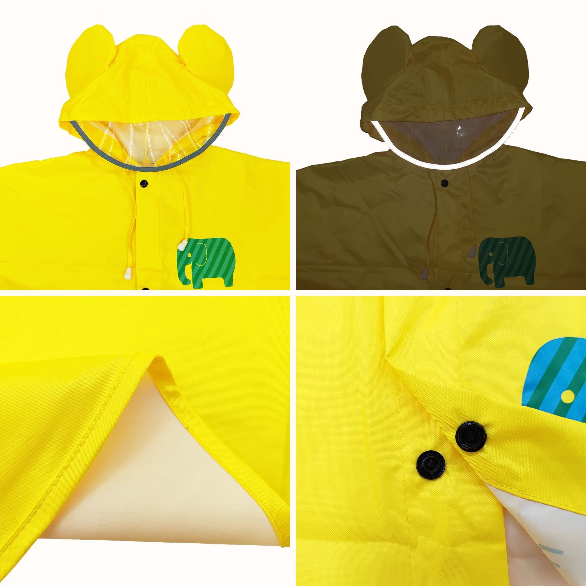 Regenmantel Regenfest, tragbare Faltbare GelldG Kinder Regenmantel Regencape Gelb(L) Regenponcho