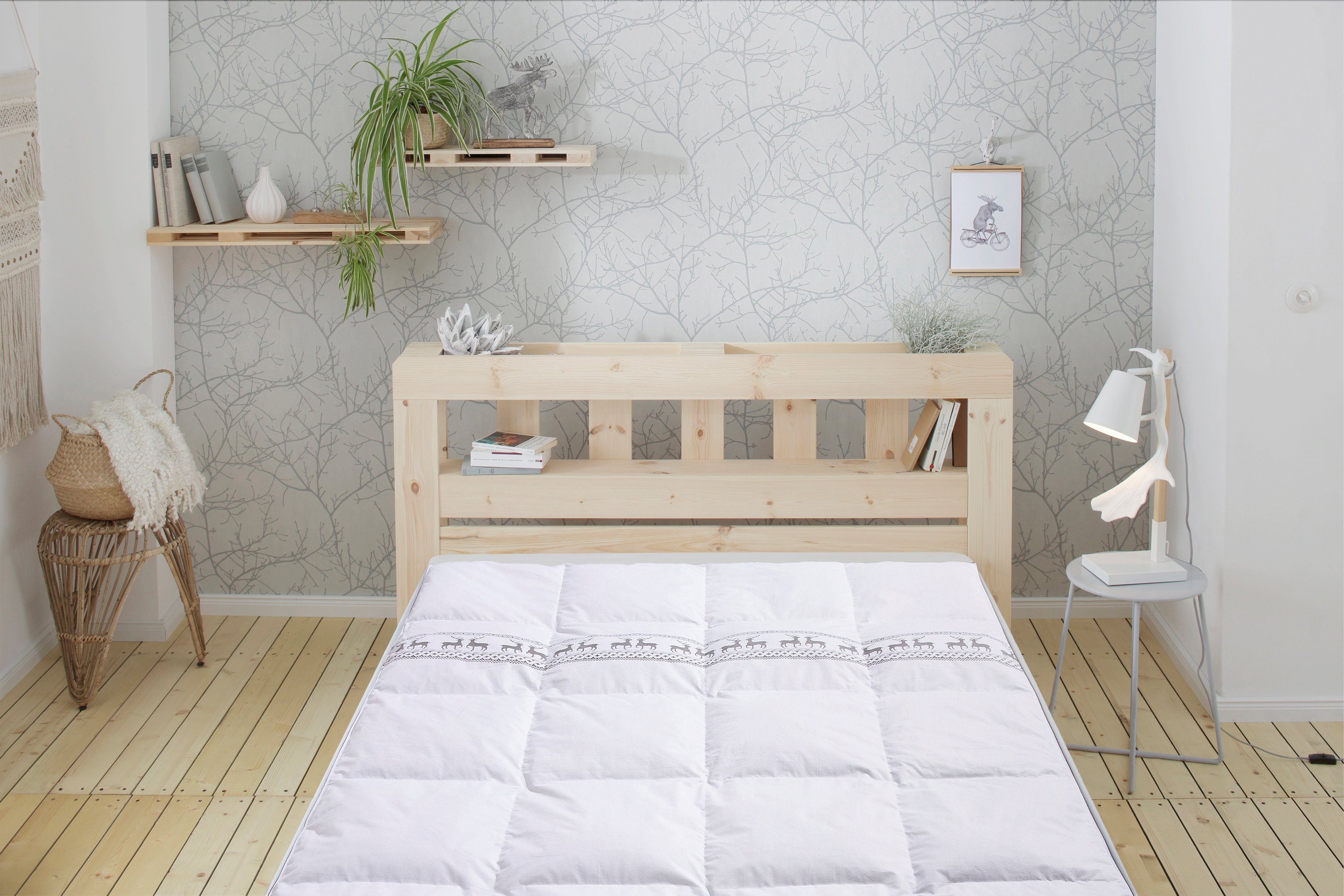 OTTO home Daunenbettdecke Sorsele, Bettdecke 135x200 cm, 155x220 cm und weitere Größen, Füllung: 60% Daunen & 40% Federn, Bezug: Baumwolle, Bettdecken, Sommer, Winter, 4 Jahreszeiten, Decke, Made in Germany