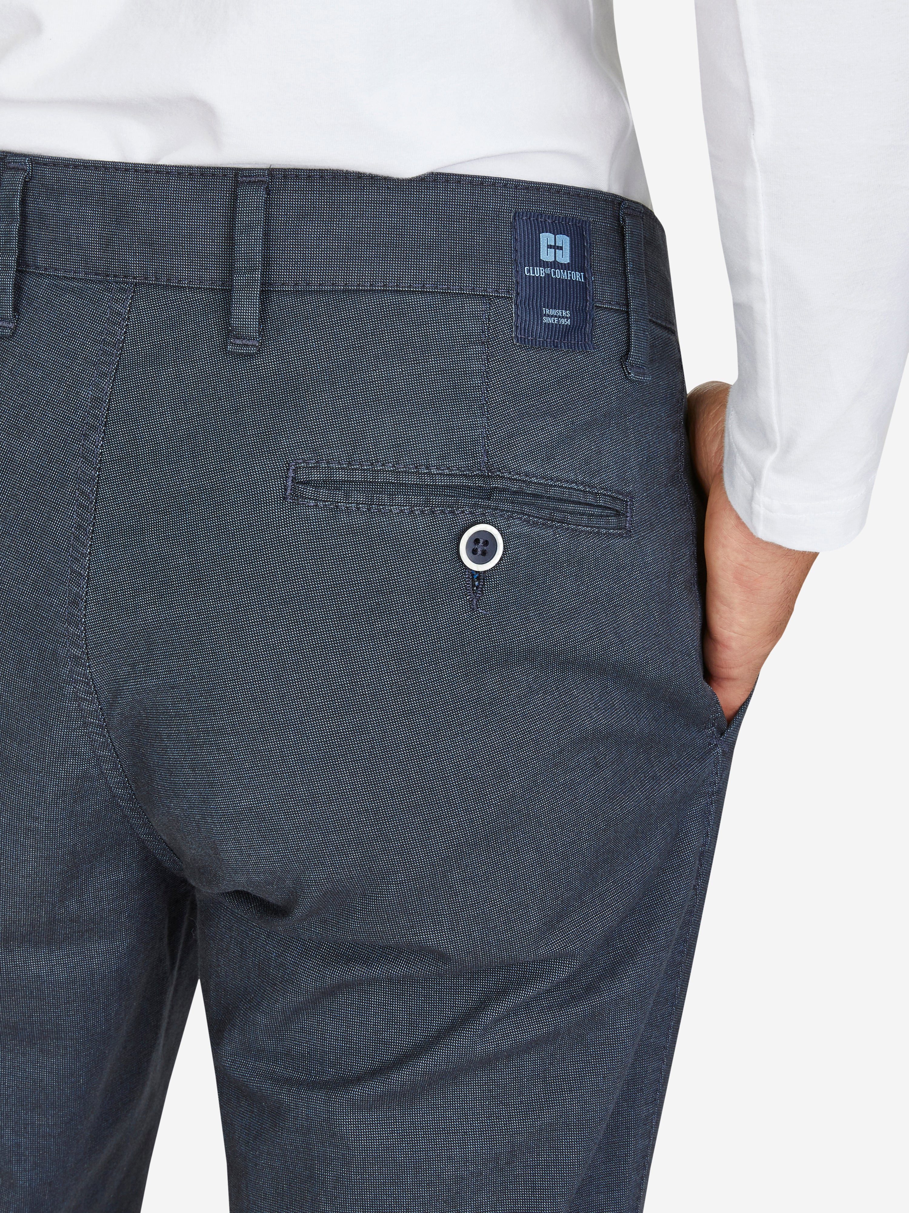 Club of Comfort Chinohose Chino/Flat Front Hose GARVEY 6910 - dunkelblau - Herrenhose - 255 ["Wool-Look ist die hautsympathische Alternative zur klassischen