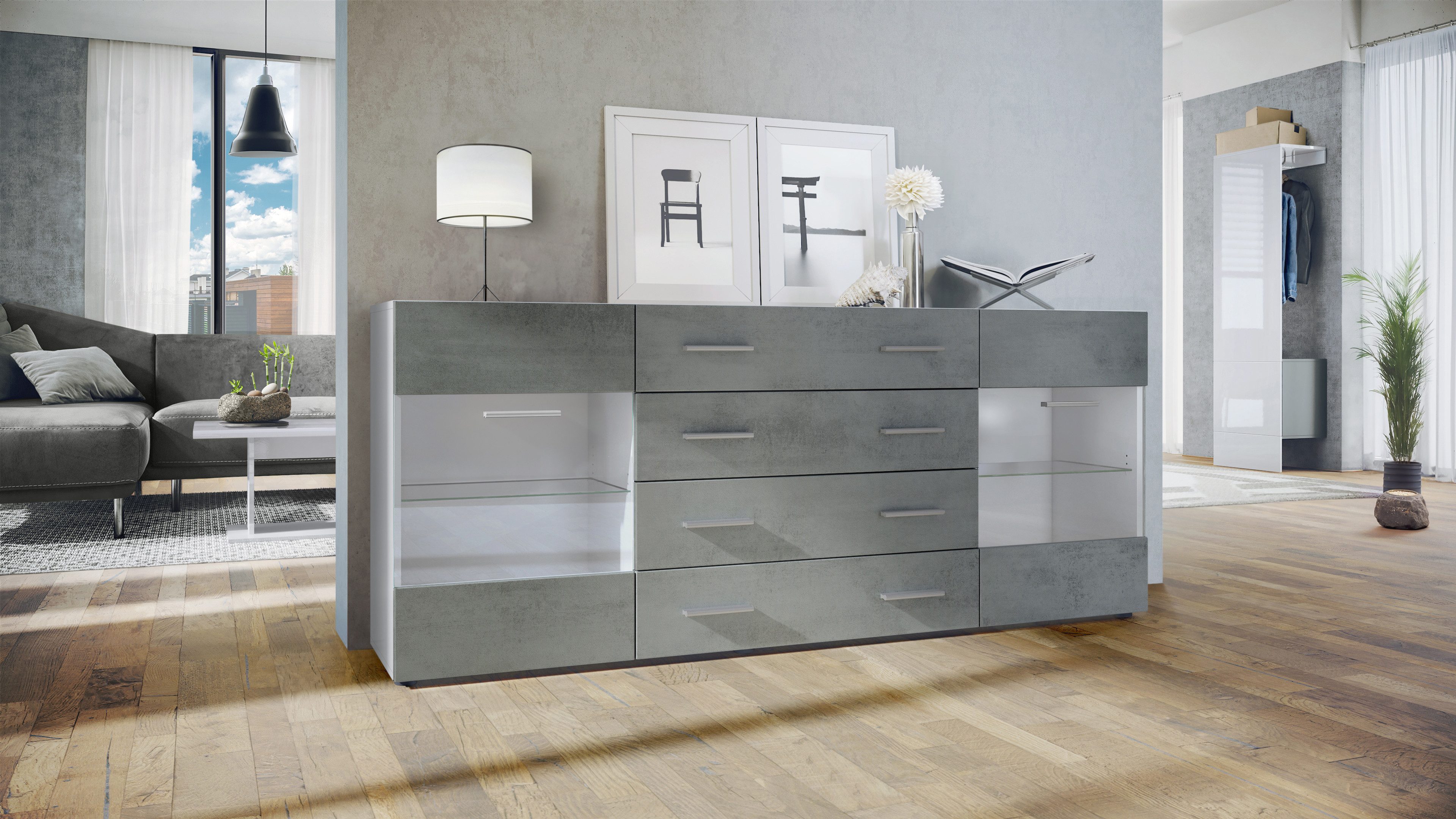 Vladon Sideboard Bari V2 (Kommode mit günstig online kaufen