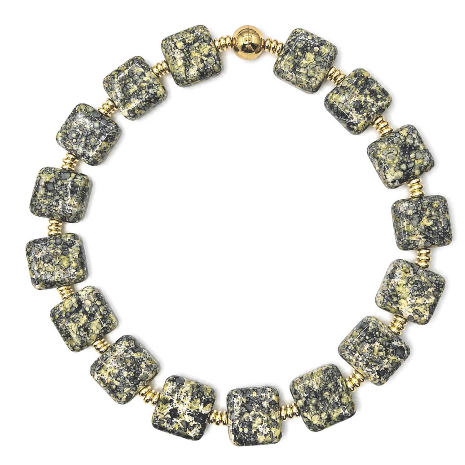 Perlenkette Statement-Kette California 45 cm mit Keramikperlen & Magnetverschluss