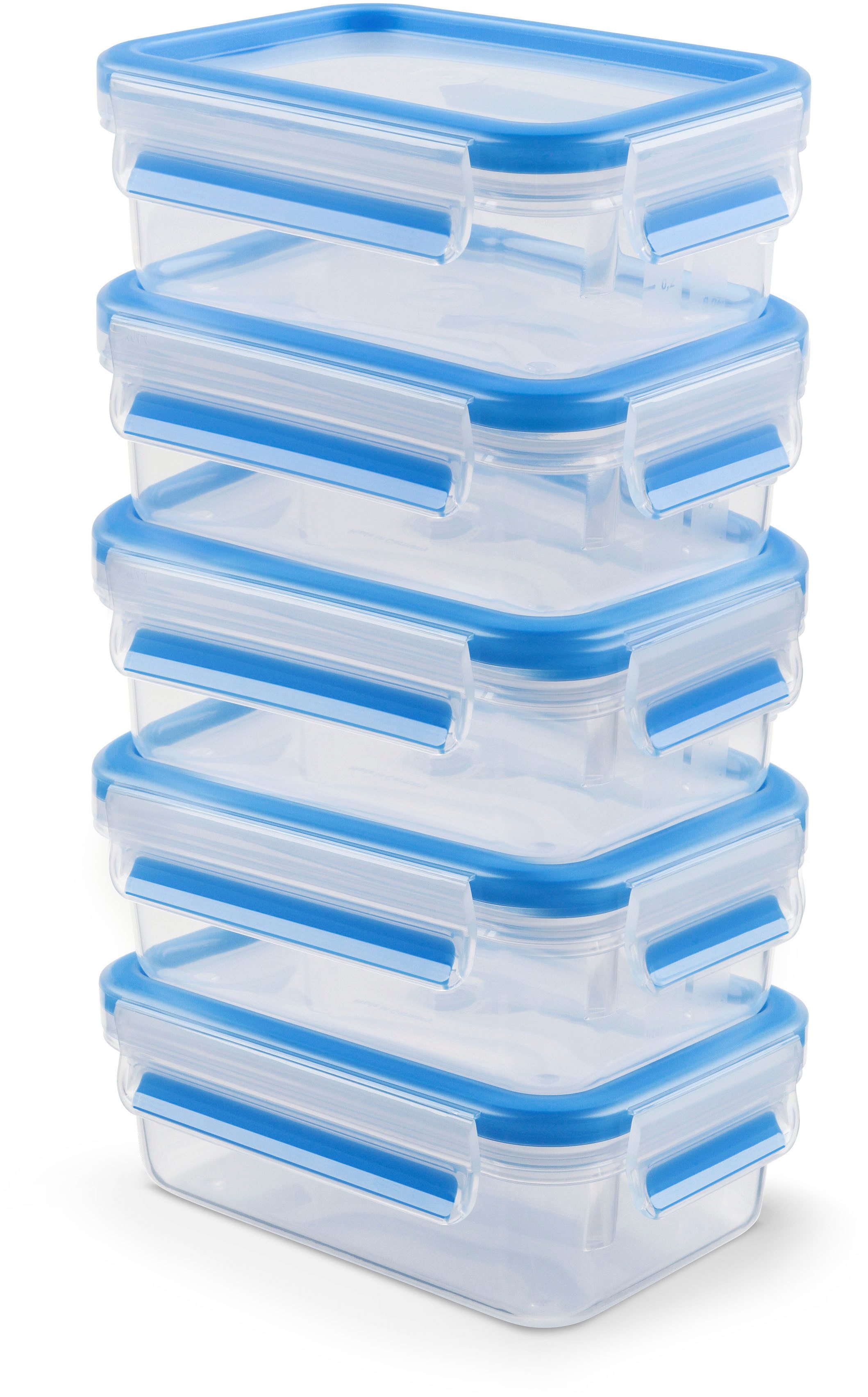 Emsa Frischhaltedose Clip & Close, Kunststoff, (Set, 10-tlg., 5 Frischhaltedose mit Deckel), dicht, hygienisch, unbedenklich, spülmaschinengeeignet