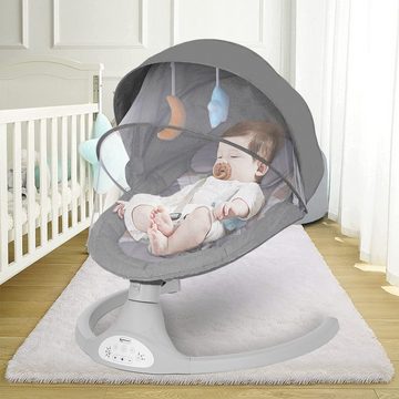 Insma Babywippe, elektrisch Babyschaukel bluetooth Musik 5 Gang 0-12 Monat max. 9kg