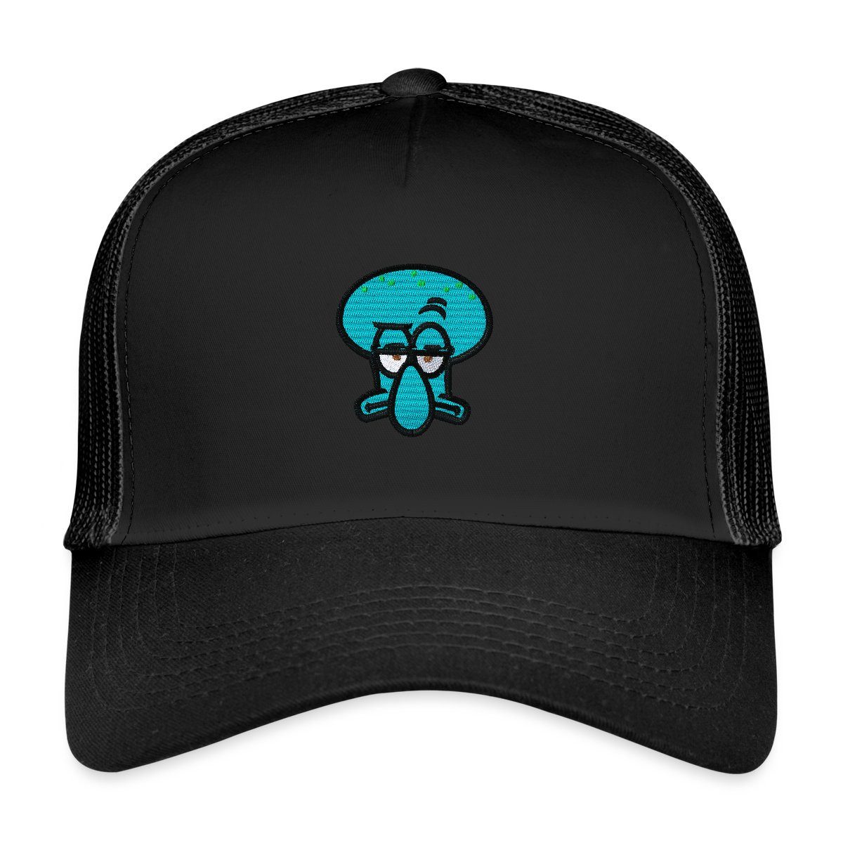 Spreadshirt Trucker Cap SpongeBob Schwammkopf Taddäus Stick-Motiv Trucker Cap (1-St)