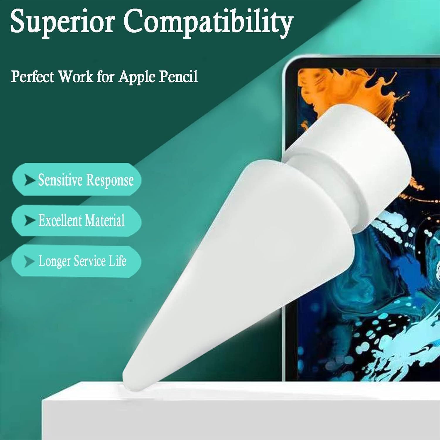 FELIXLEO Eingabestift Spitzen Ersatz Für Apple Pencil 1 2 Präzise Nibs (10-St) – Bild 4 von 5