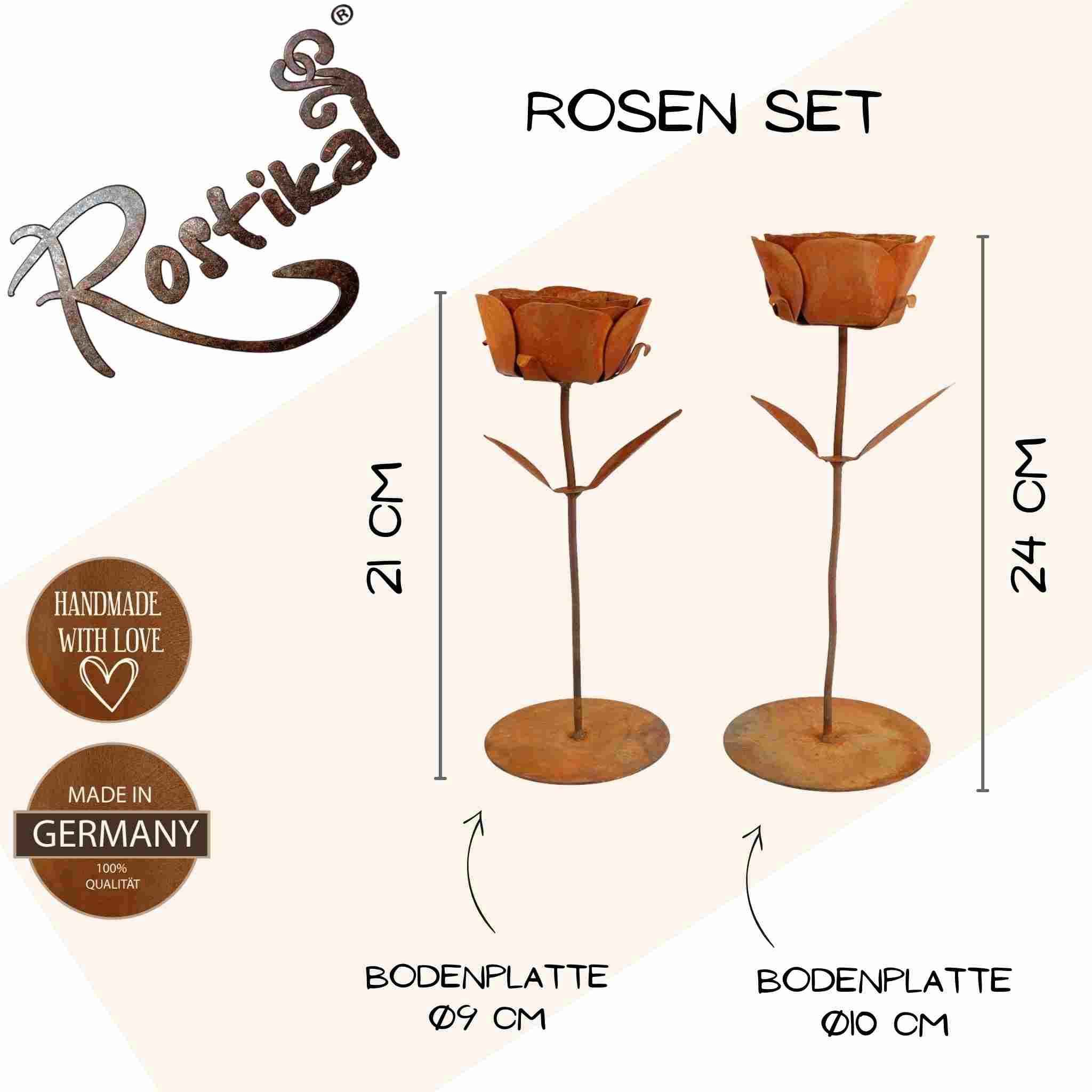 Rostikal Dekofigur Rost Metall Rose Garten Deko, Echter Rost günstig online kaufen