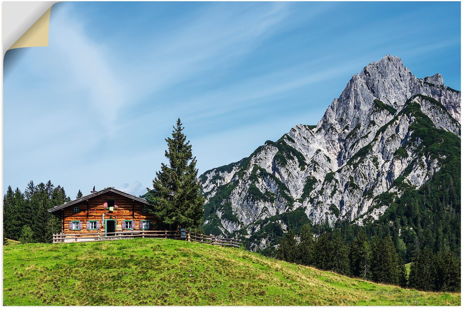 Artland Wandbild Blick auf die Litzlalm in Österreich, Berge & Alpenbilder (1 St), als Alubild, Leinwandbild, Wandaufkleber oder Poster in versch. Größen