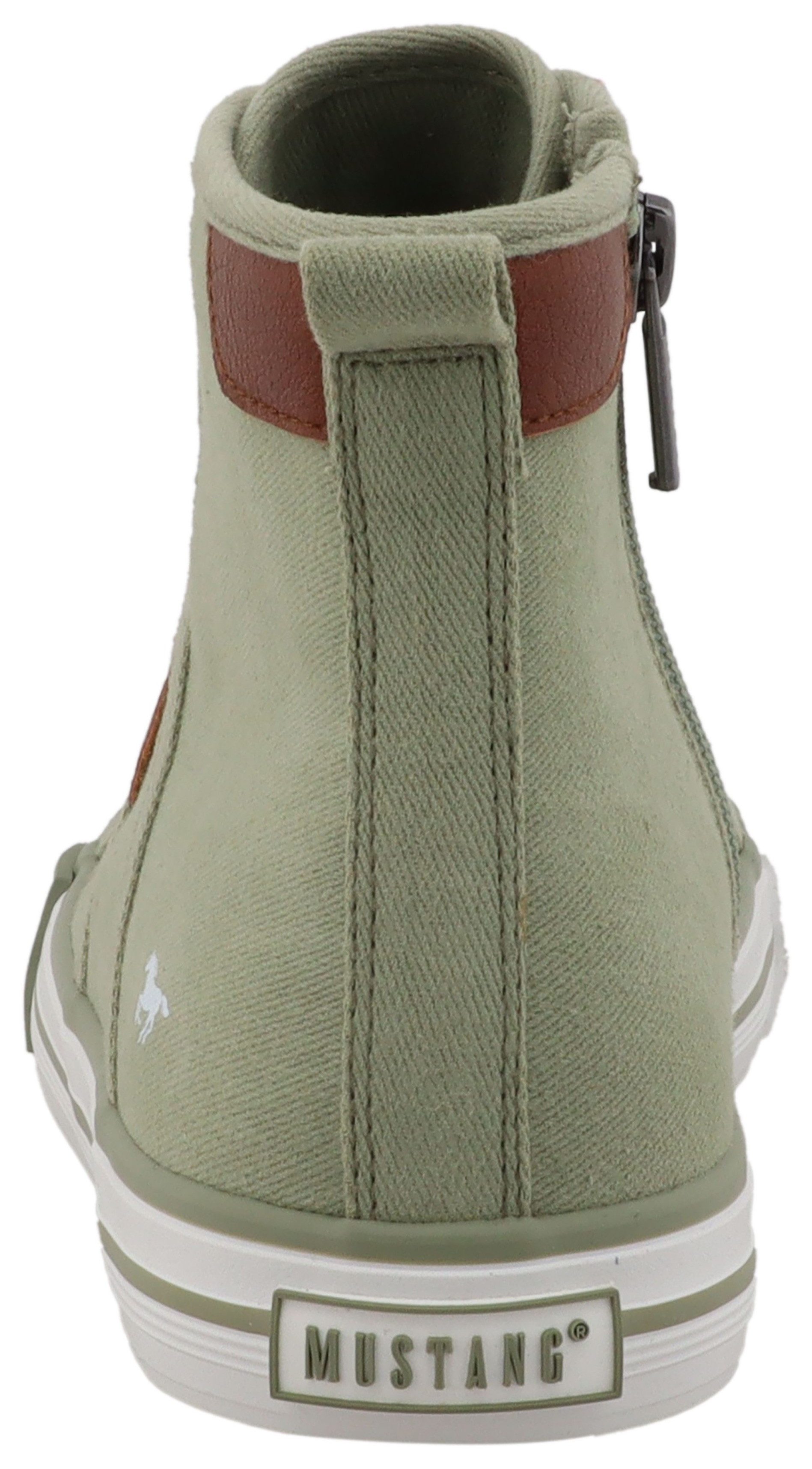 Mustang Shoes Winona Plateausneaker Freizeitschuh, High Top-Sneaker, Schnürboots, kontrastreiche Details