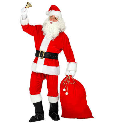 Scherzwelt Kostüm Kostümset für den Weihnachtsmann Gr. 2XL/3XL - mit Sack, Brille Bart, Stiefelabdecker, Gürtel