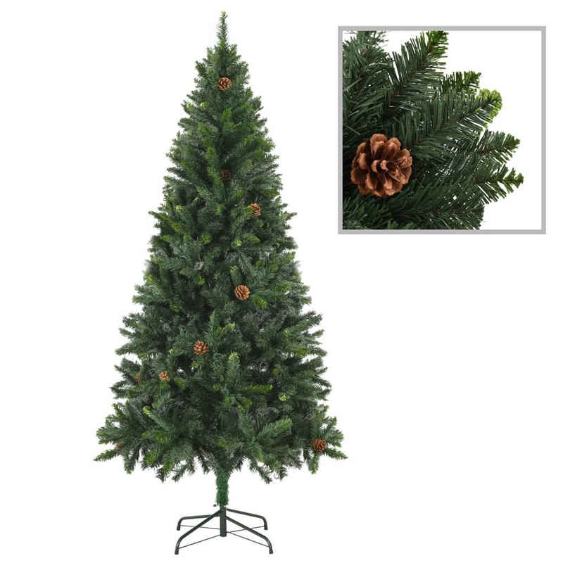 vidaXL Künstlicher Weihnachtsbaum Künstlicher Weihnachtsbaum mit Kiefernzapfen Grün 180 cm