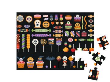 puzzleYOU Puzzle Bonbons, Zuckerstangen: Süßigkeiten zu Halloween, 48 Puzzleteile, puzzleYOU-Kollektionen Candybar