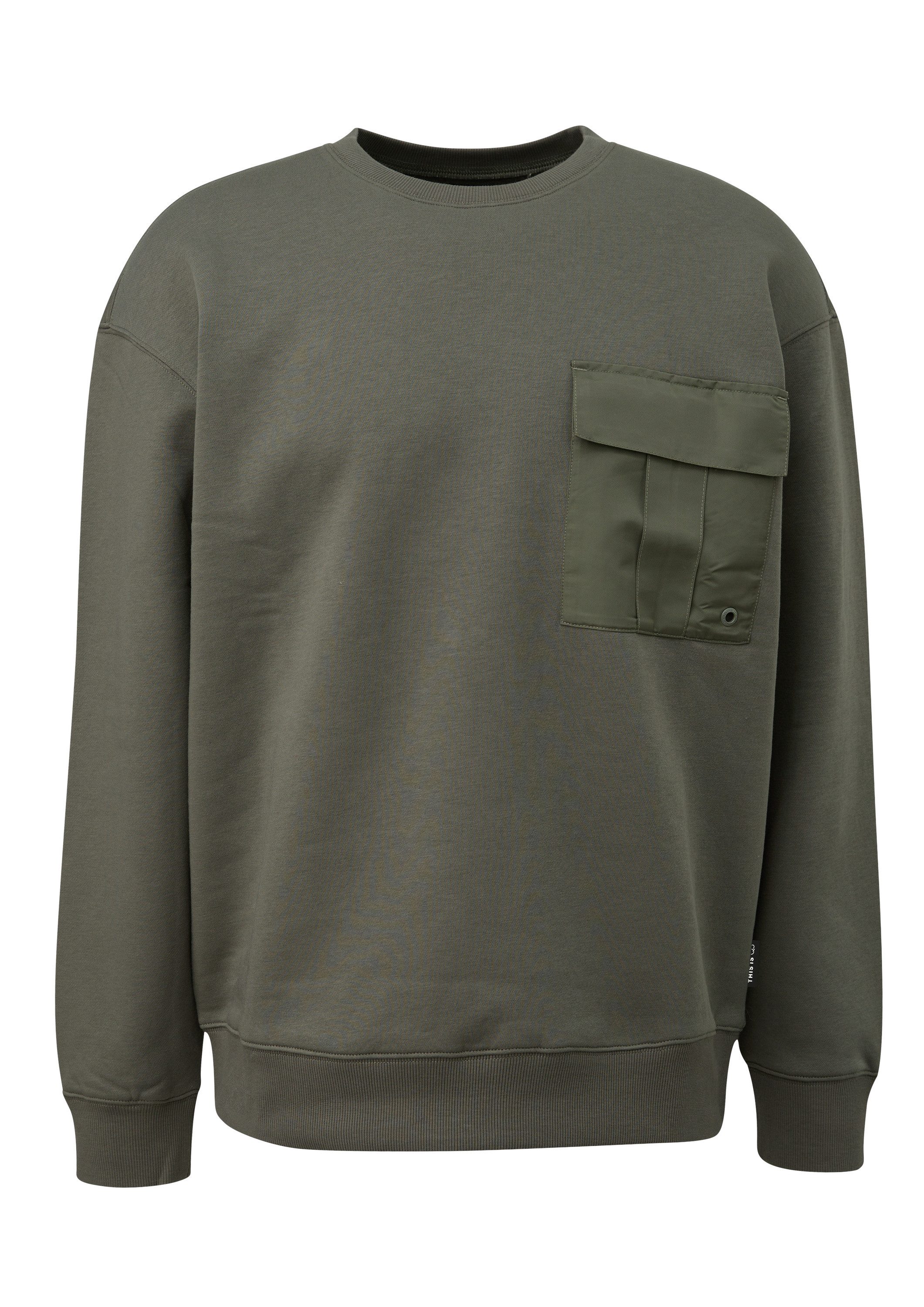 QS Sweatshirt Sweatshirt Sweatshirt mit Brusttasche günstig online kaufen