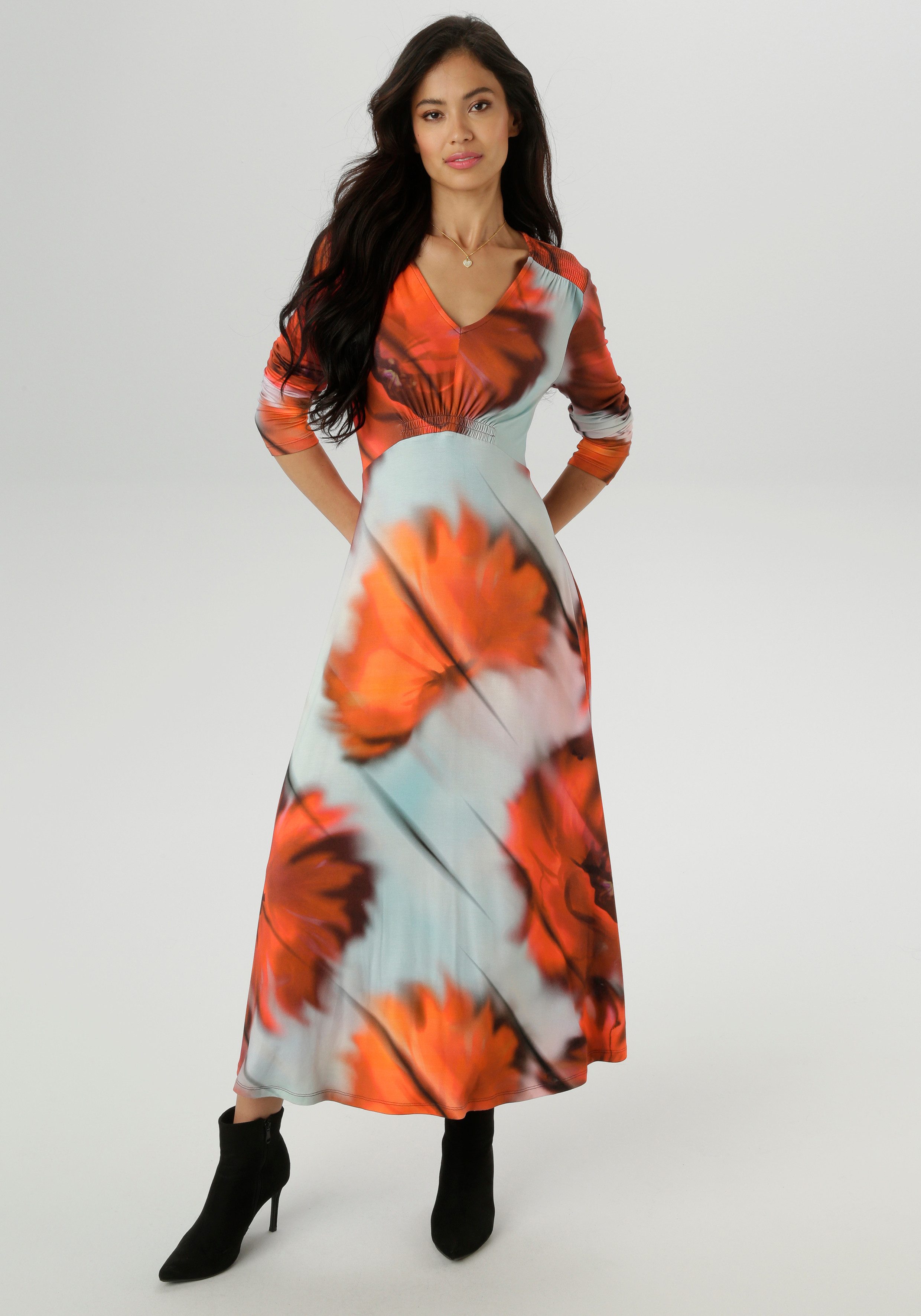 Aniston SELECTED Midikleid mit Smok-Details - günstig online kaufen