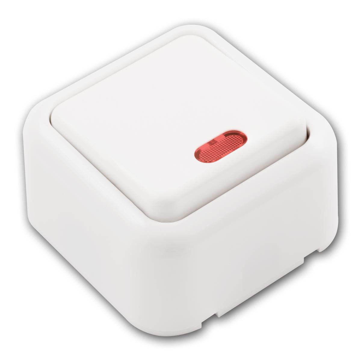 McPower Lichtschalter FINERY Schalter mit LED 250V~/10A weiß Aufputz