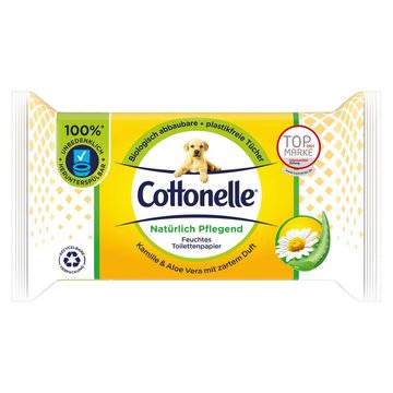 Cottonelle® Toilettenpapier Feuchtes Toilettenpapier, Kamille & Aloe Vera, 12x42 Feuchttücher (Vorratspackung 12 x 42 Tücher), Toilettentücher