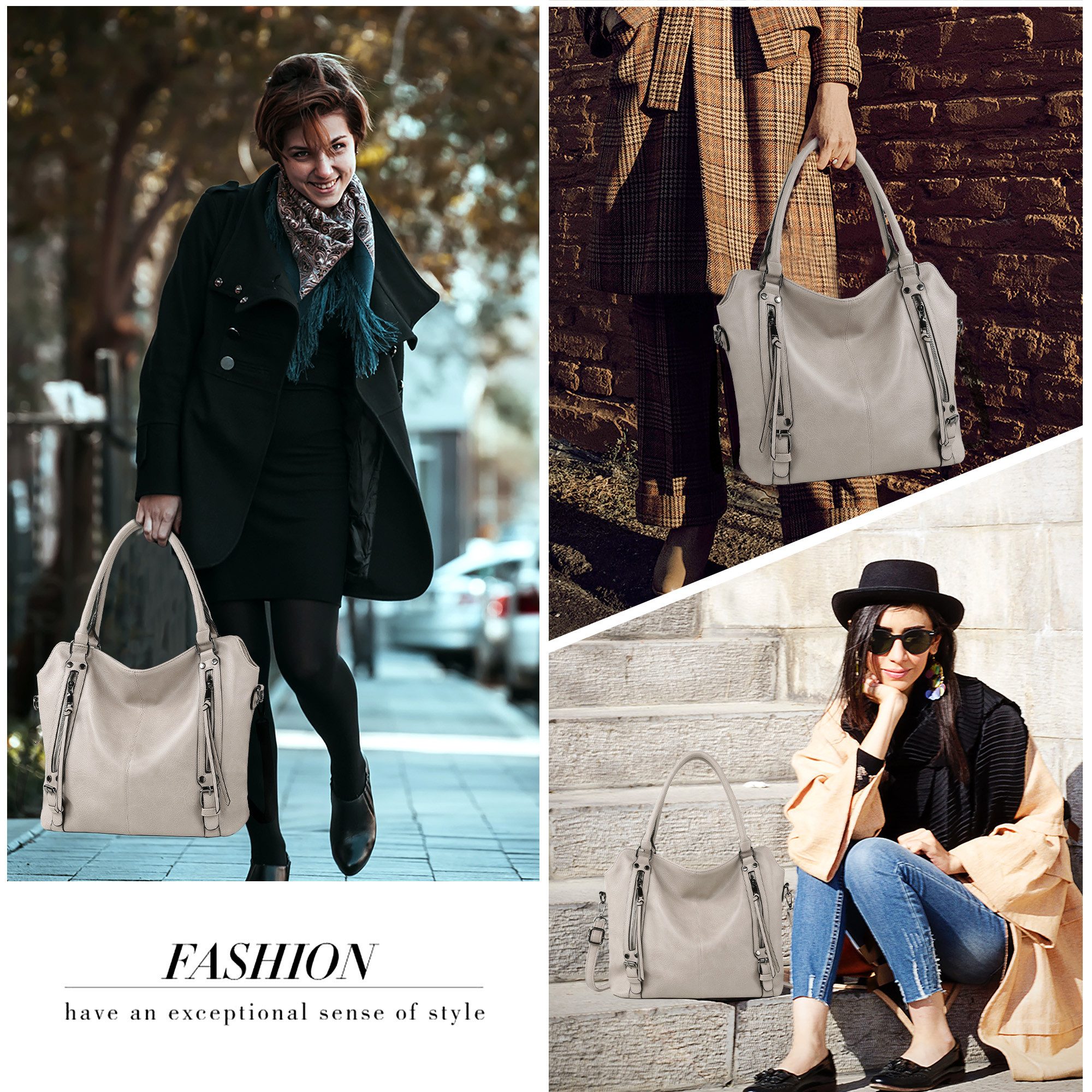 TAN.TOMI Handtasche Damen Schultertasche Groß Shopper Vegan Handtasche, Handtaschen Umhängetasche Geldbörse Damen Taschen 2-Tlg