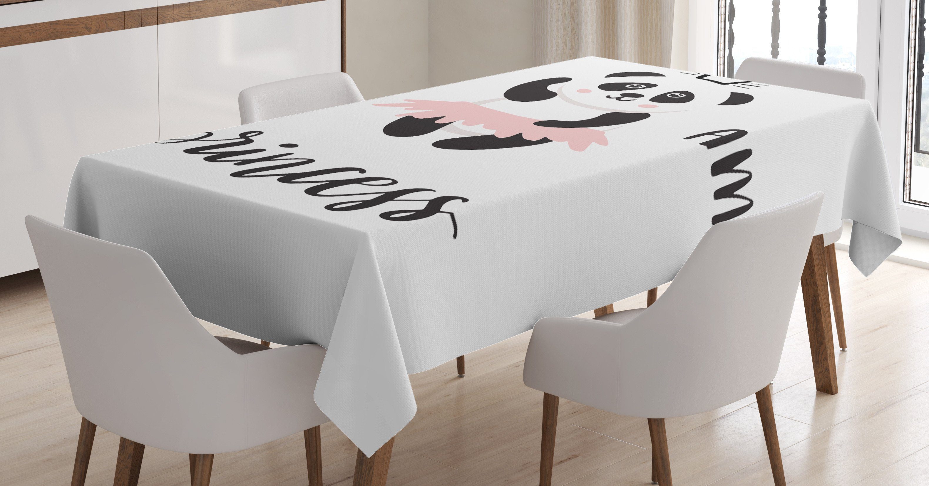 Abakuhaus Tischdecke Farbfest Waschbar Für den Außen Bereich geeignet Klare Farben, Ich bin eine Prinzessin Ballerina Panda