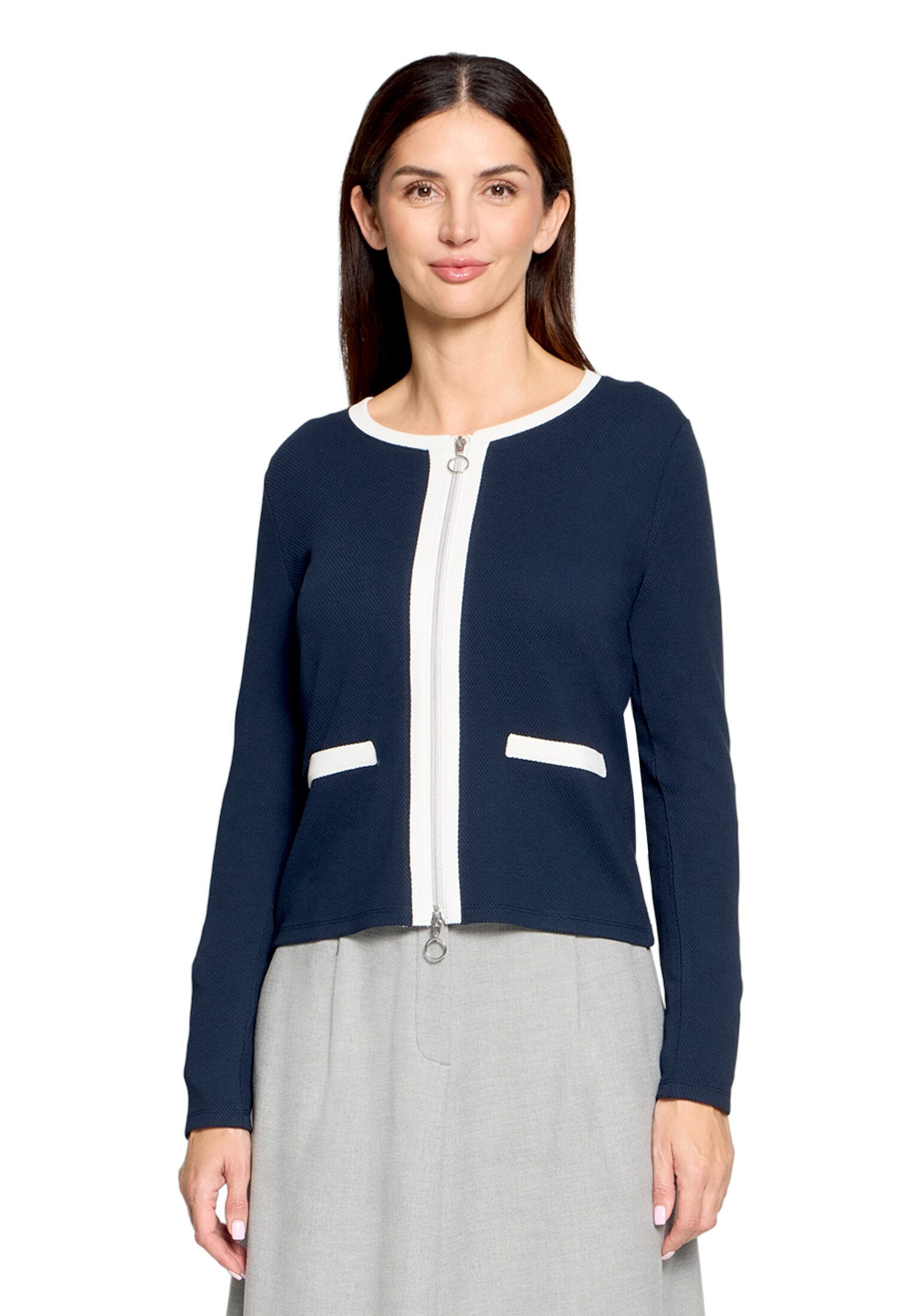 Betty Barclay Sweatjacke Damen mit Struktur Materialmix