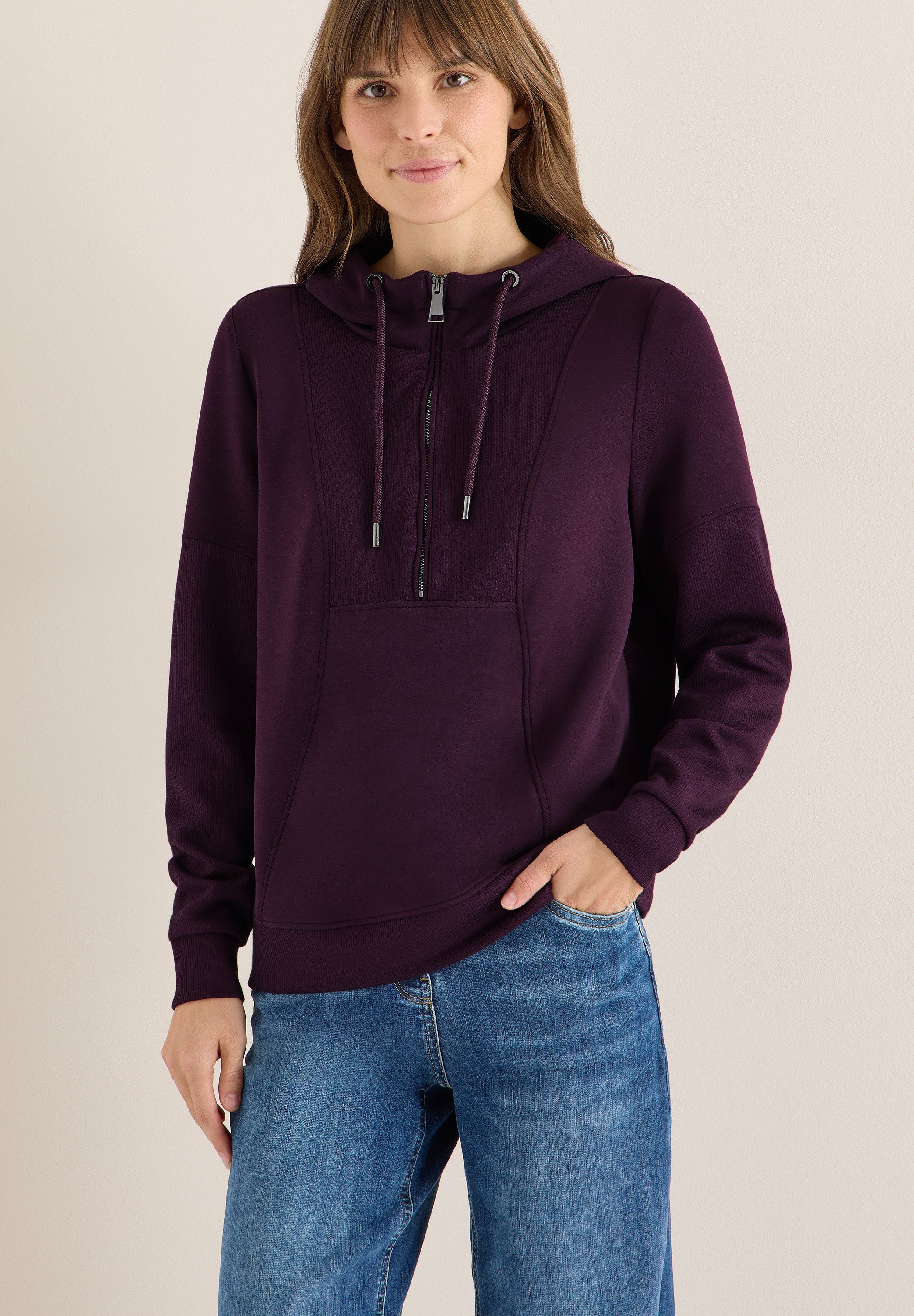 CECIL Hoodie Troyer-Sweater mit Kapuze