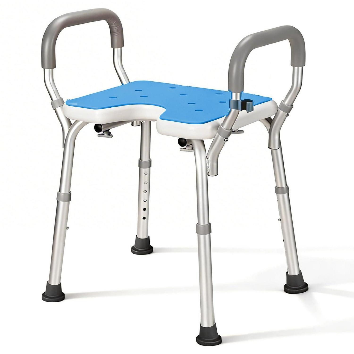 LuxusKollektion Badewannenhocker Duschhocker höhenverstellbar U-Sitz Blau