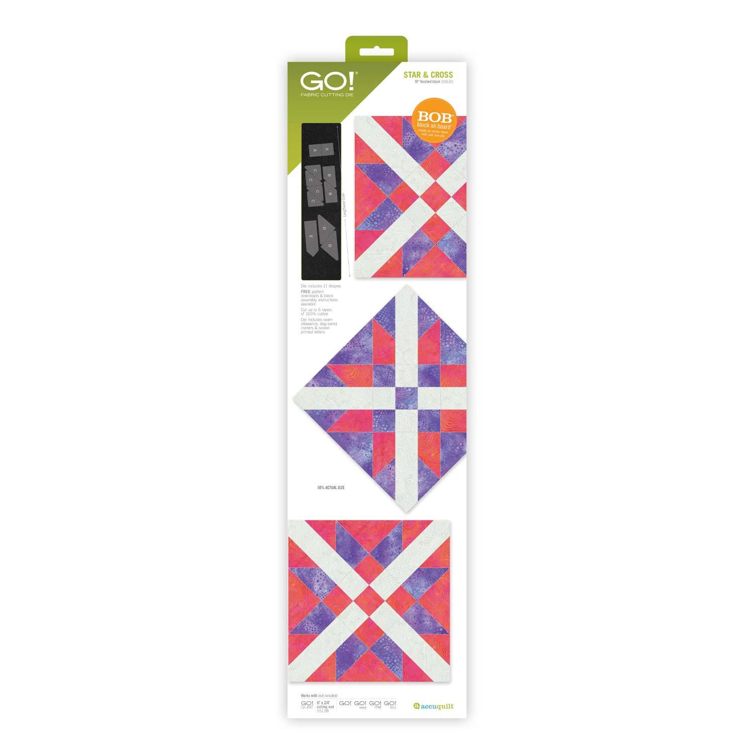 AccuQuilt Motivstanzer Accuquilt Stanzform Star & Cross 10 inch (ca. 25,4 cm)