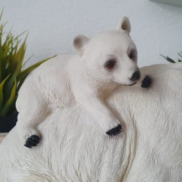 Aspinaworld Dekofigur Eisbär Figur mit zwei Kindern 21 cm