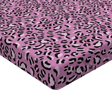 Spannbettlaken Soft Dekorativer Stoff Bettwäsche Rund-um Elastischer Gummizug, Abakuhaus, Leopard Gruppe von Haut-Druck-Muster