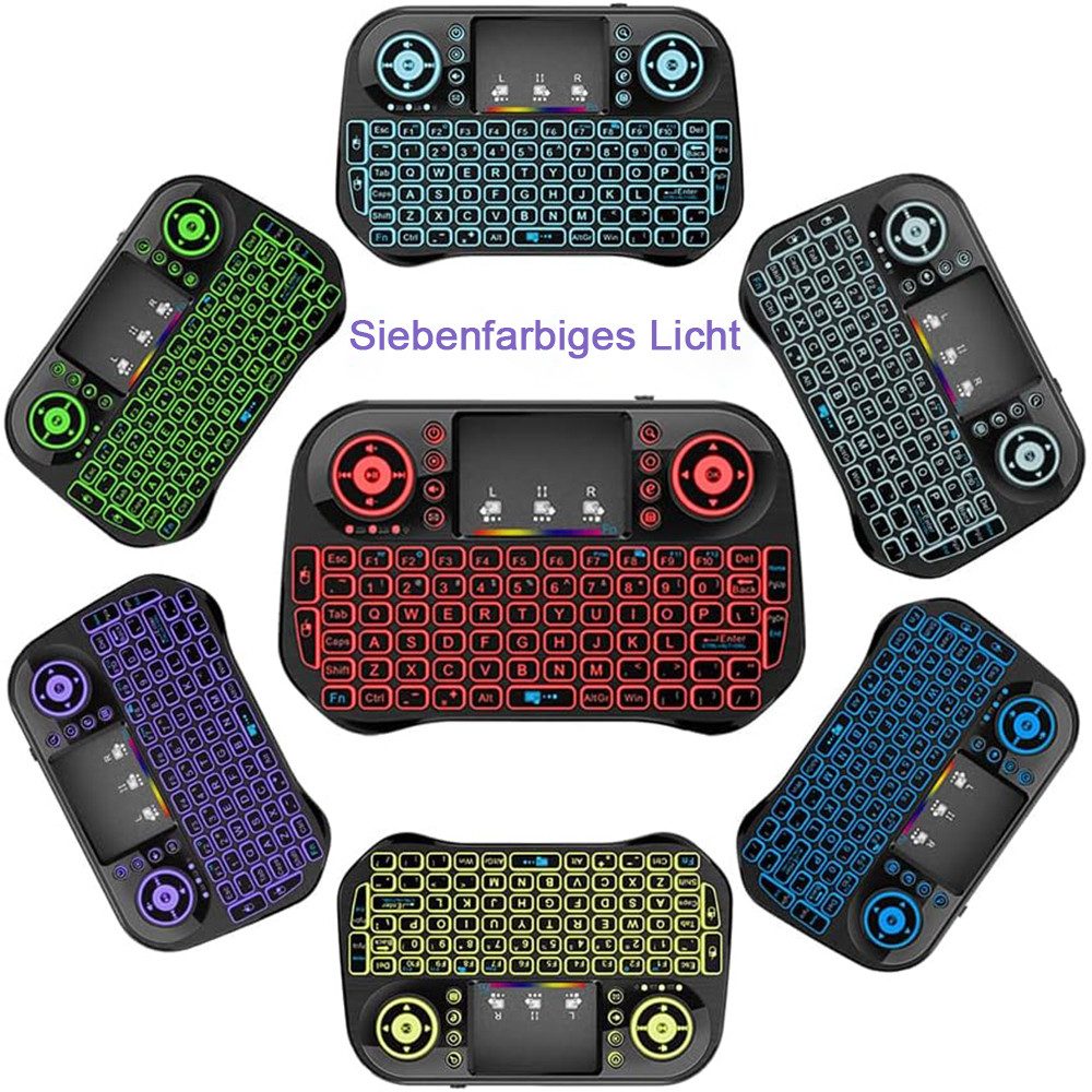 TUWENA Mini-Funk-Tastatur mit Touchpad, Bluetooth und 2,4-GHz-USB-Verbindung Tastatur
