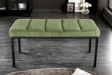 riess-ambiente Sitzbank PETIT BEAUTÉ 80cm grün / schwarz (Einzelartikel, 1-St), Wohnzimmer · Cord · Metall · Flur · Küche · Polster · Schlafzimmer