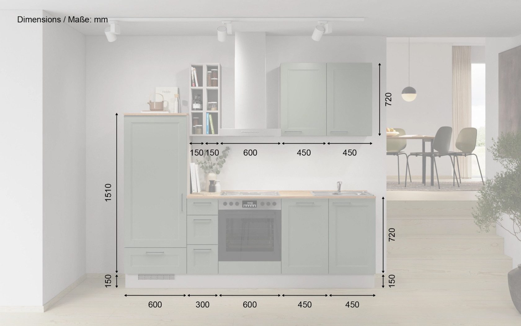 nobilia® Küchenzeile Astrid, individuell anpassbar, gratis Küchenplanung mit Profis, (Breite 240 cm), vormontiert, wahlw. mit E-Geräten, inkl. Lieferung