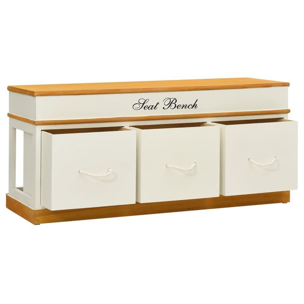 furnicato Truhenbank Sitzbank mit Stauraum aus Massivholz 100x35x45 cm Naturfarbe