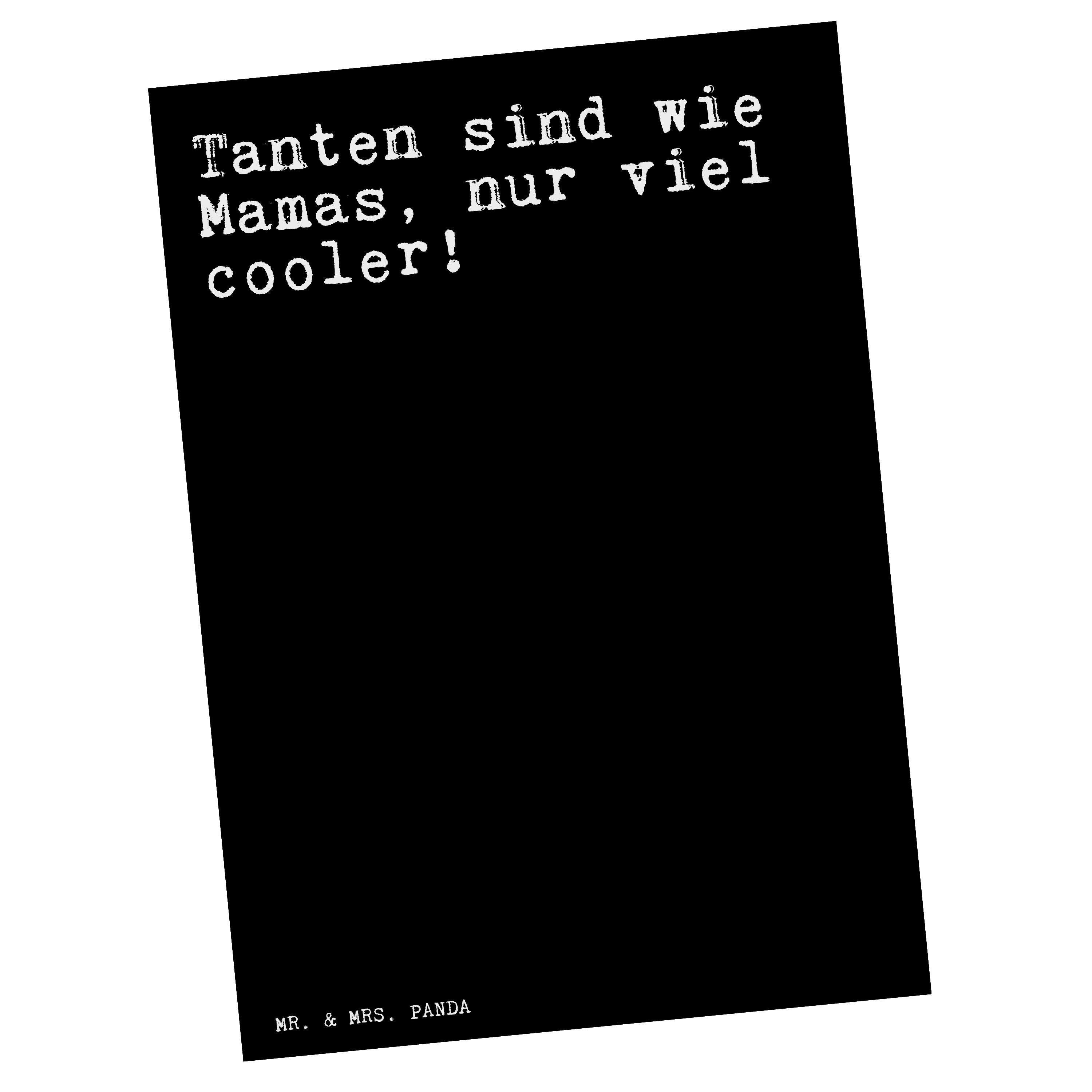 Mr. & Mrs. Panda Postkarte »Tanten sind wie Mamas,... Schwarz Danke