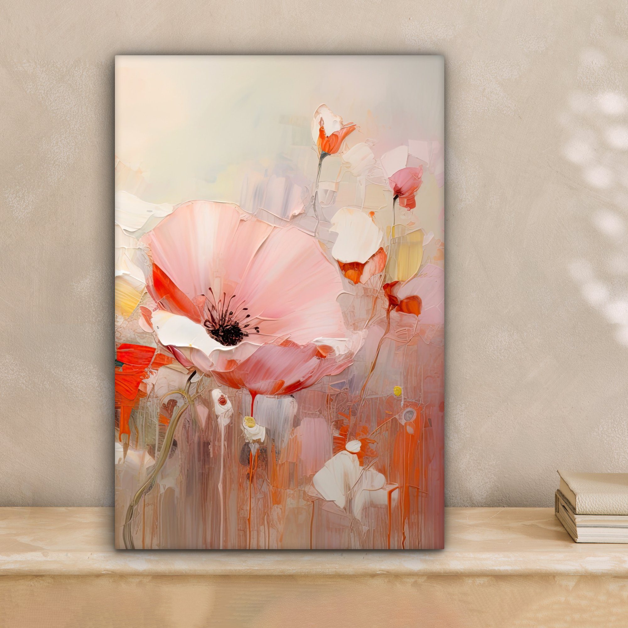 OneMillionCanvasses® Leinwandbild Blumen - Aquarell - Rosa - Abstrakt - Kun günstig online kaufen