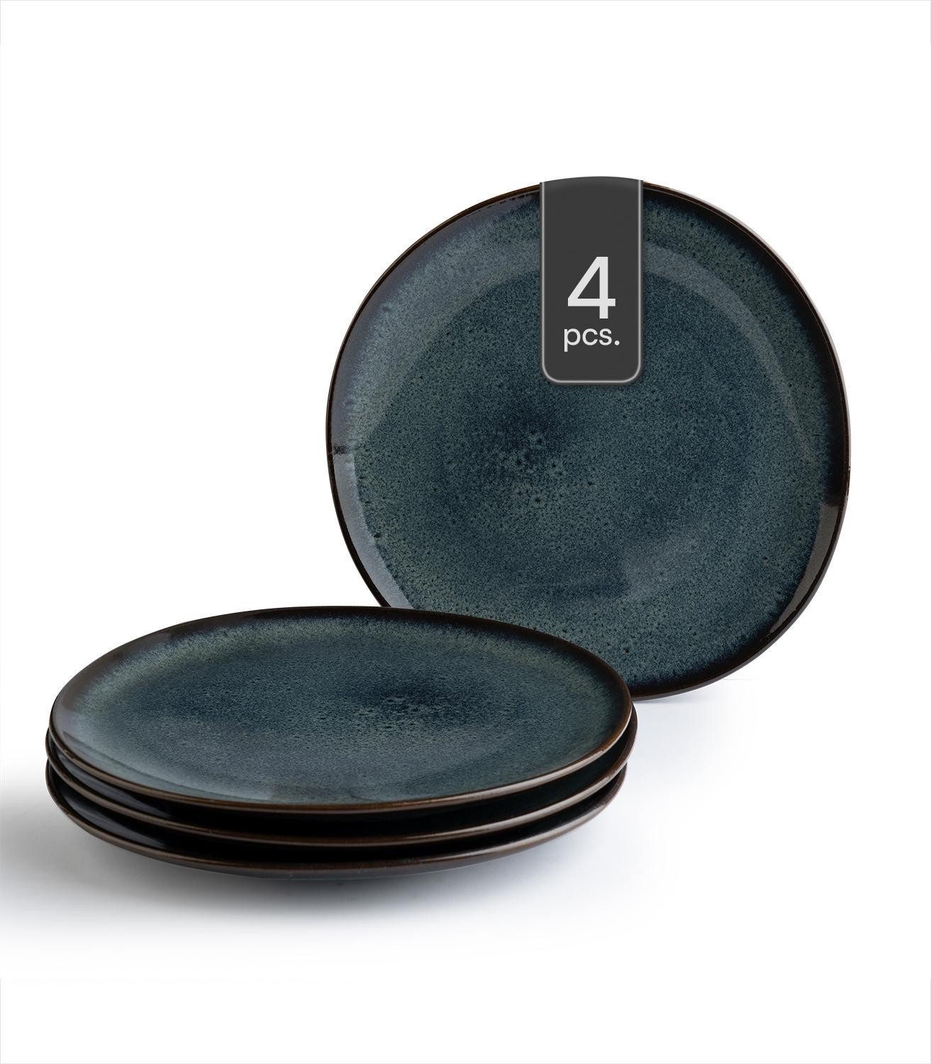 Villeroy & Boch Speiseteller LAVE, Frühstücksteller, Braun, Grau, Ø 23 cm