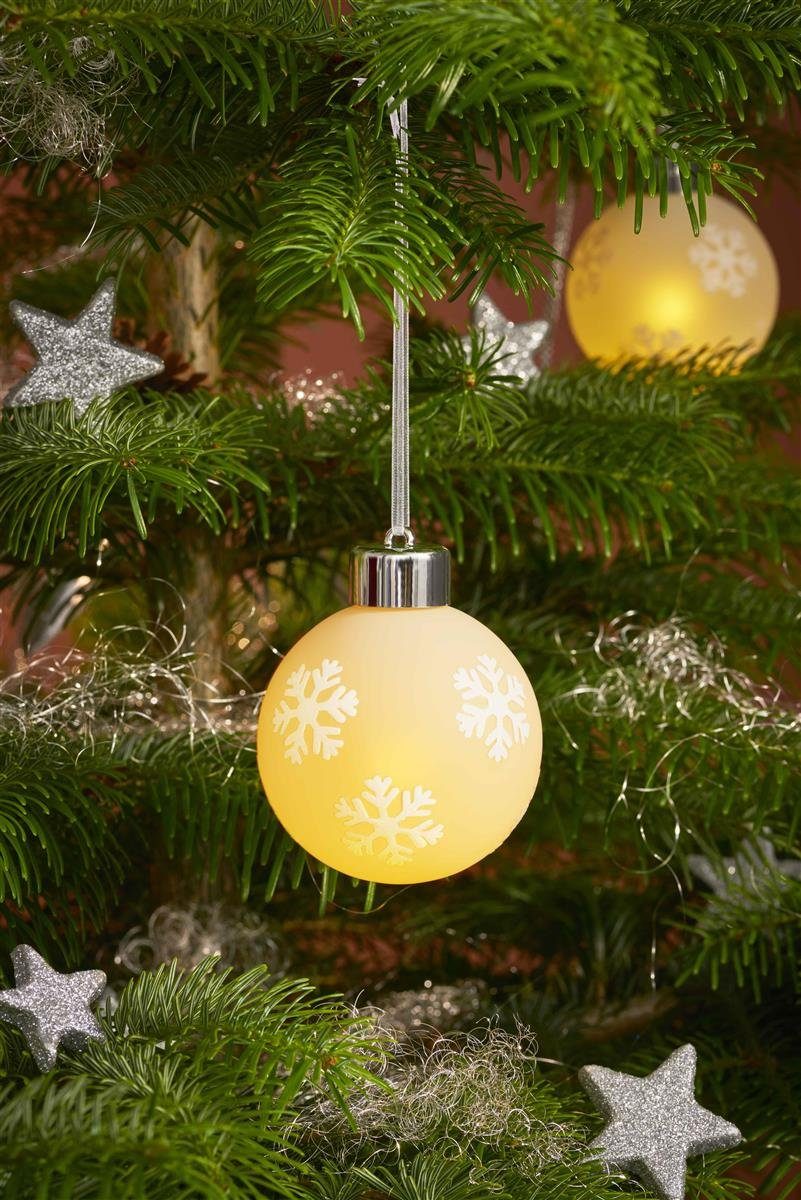 BONETTI Christbaumschmuck »4 beleuchtete Weihnachtskugeln mit Baumspitze«,  Glas, LED Licht, Bedienung per Fernbedienung, moderner Baumschmuck online  kaufen | OTTO