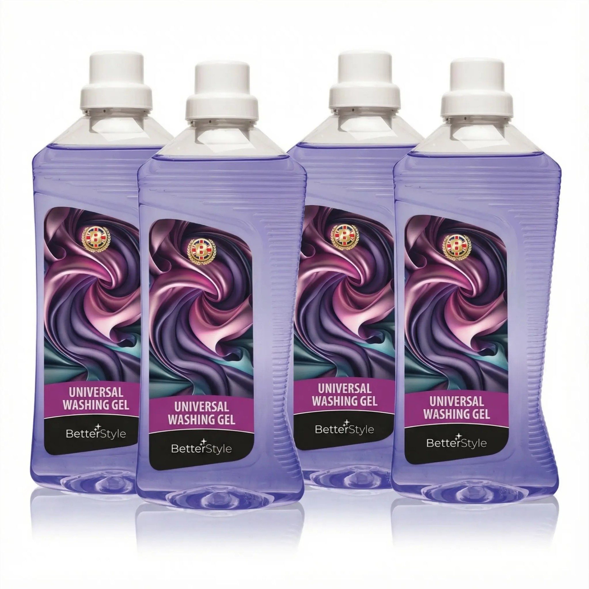 BetterStyle Flüssigwaschmittel Universal 4x1L Color Waschgel für bunte Wäsche Vollwaschmittel (Waschmittel 20-95°C Handwäsche Maschine flüssig ergiebig)