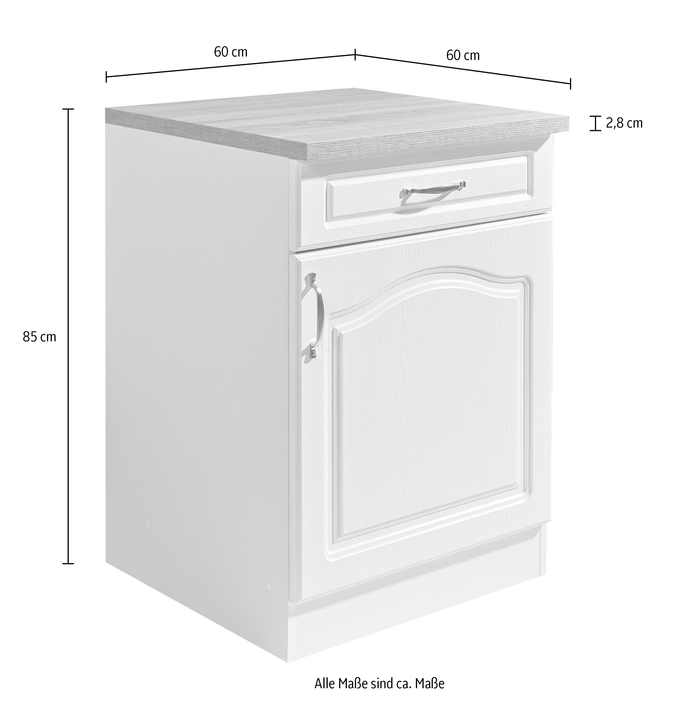 wiho Küchen Unterschrank Linz 60 cm breit, in Landhaus-Optik – Bild 4 von 4