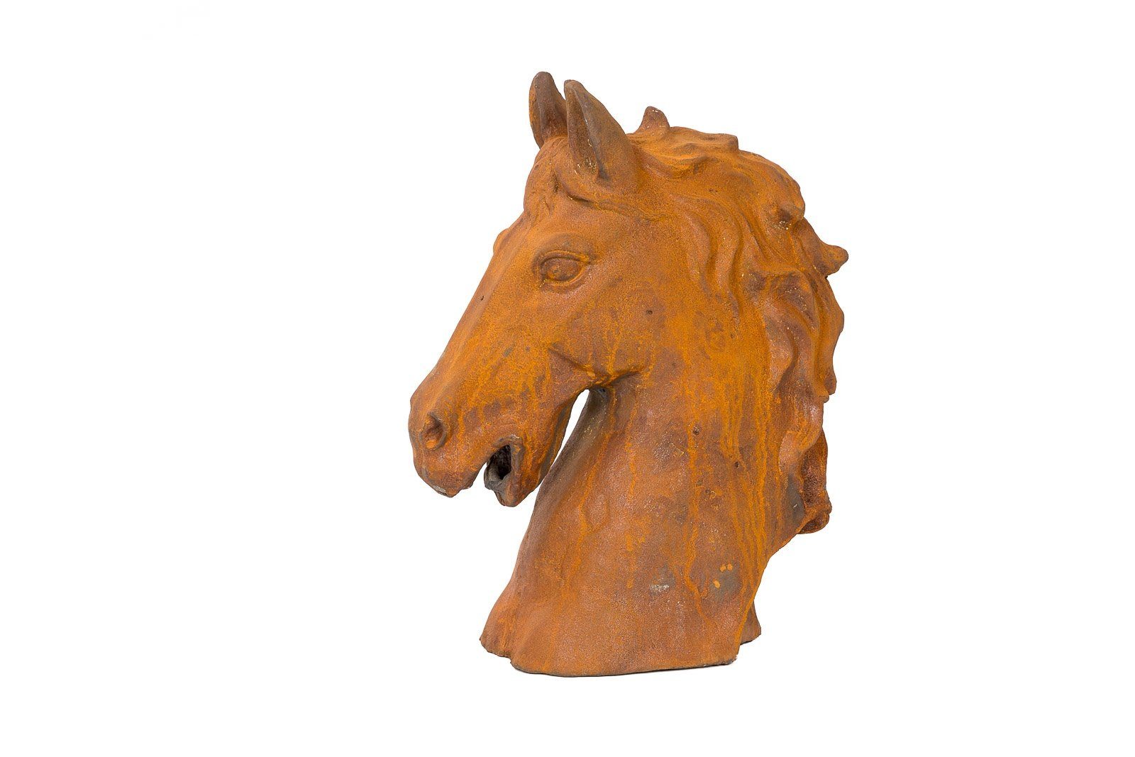 Pferd sculpture Horse Aubaho Pferdekopf Eisen iron Gartenfigur Figur Höhe Skulptur 20 kg