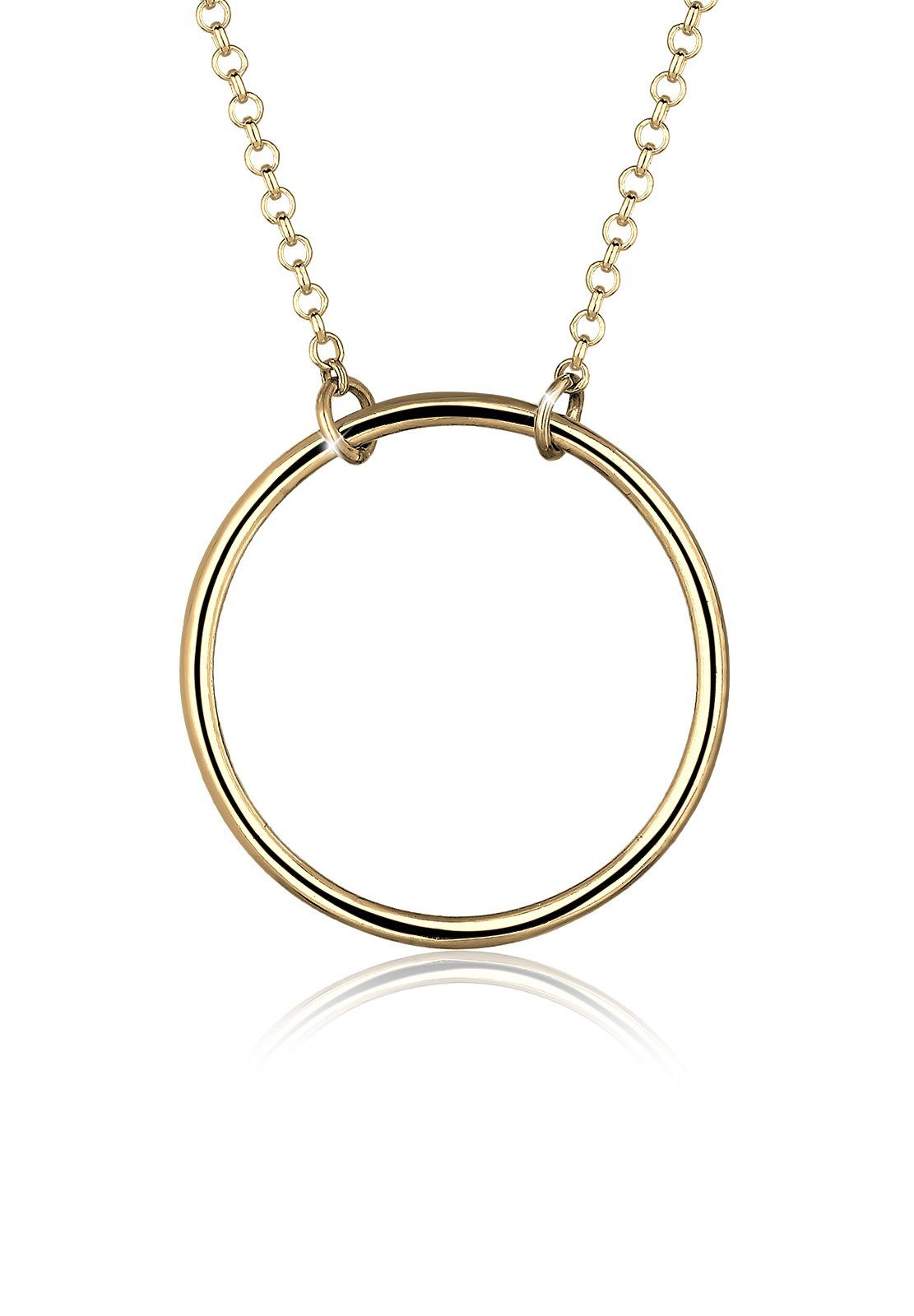 Elli Kette Sterling Kreis mit Minimal Gold 925 Charmträger Rund Silber, Anhänger Geo