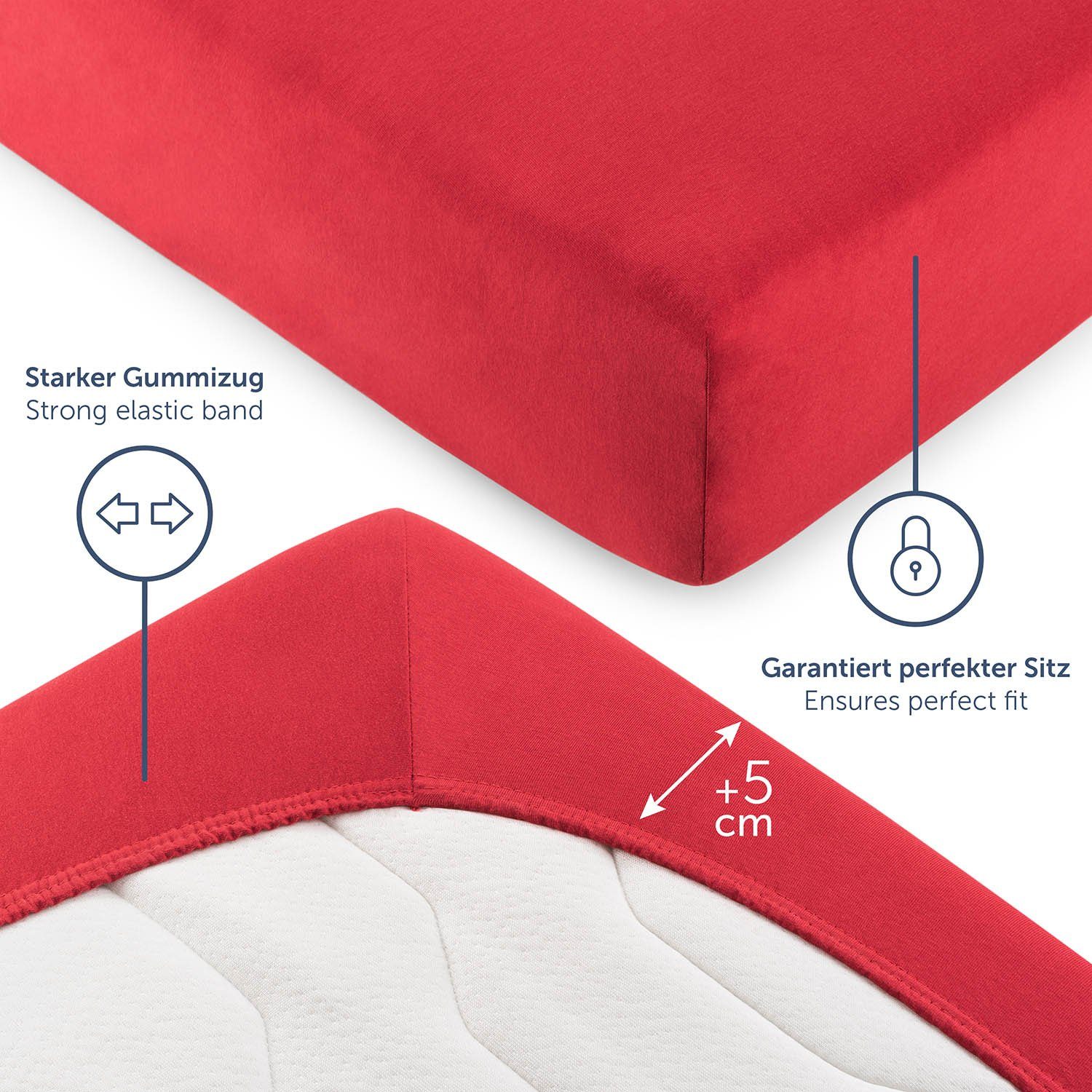 Blumtal Spannbettlaken Blumtal Premium Spannbettlaken, Standard - 100% Baumwolle, Gummizug: Rundum, (1 Stück), Superweiches 100% Baumwolle Spannbetttuch, mit Rundumgummizug