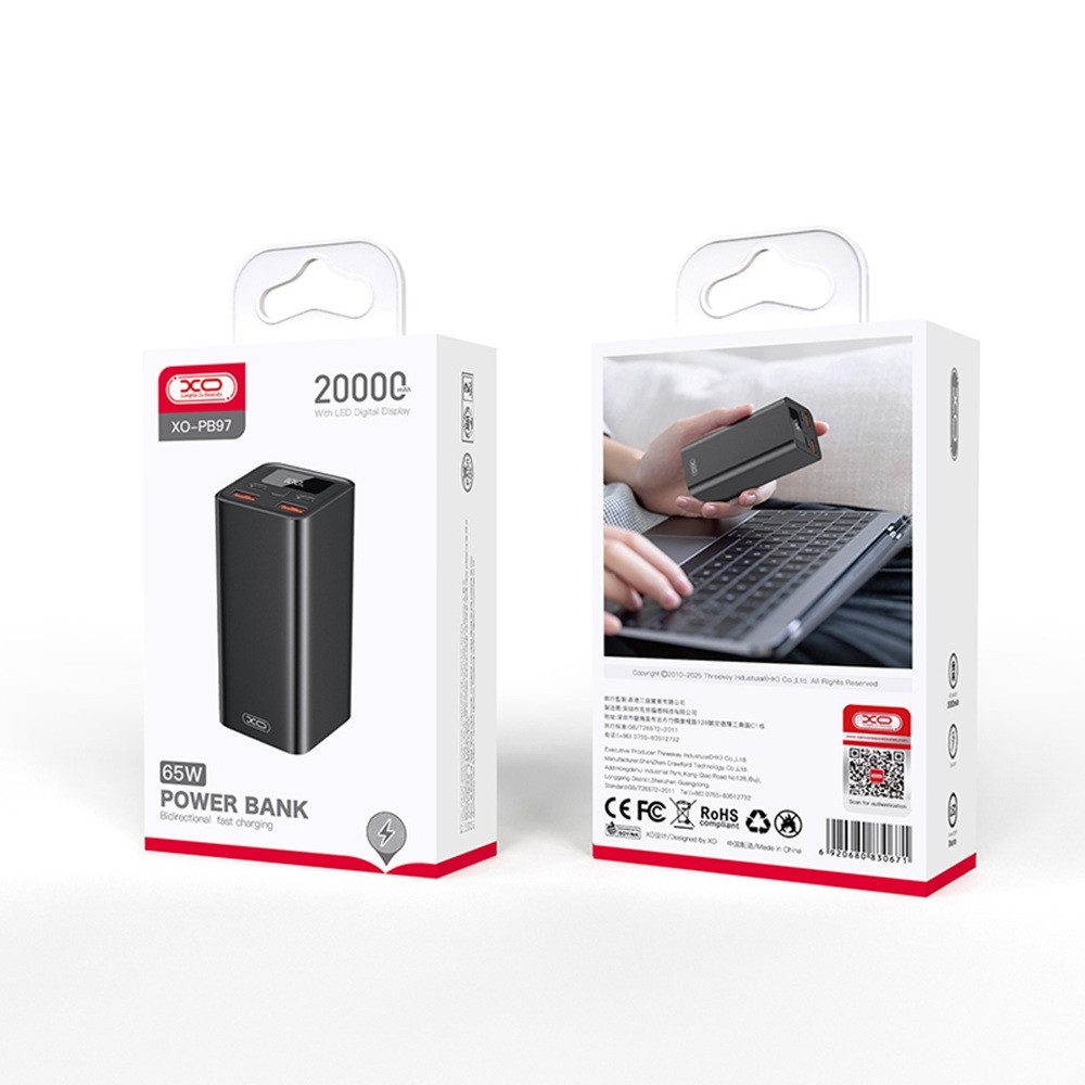 XO XO Laptop-Powerbank PB97 65W 20000mAh Powerbank